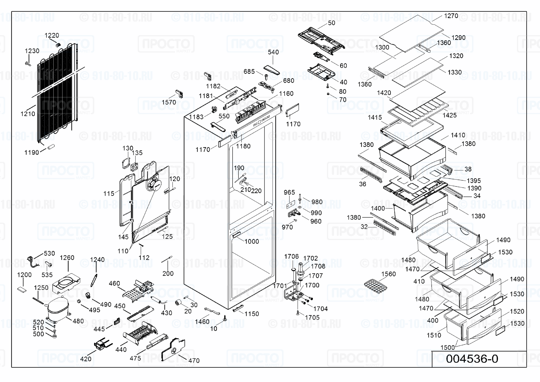 Взрыв-схема запчастей холодильника Liebherr CBP 4013-21