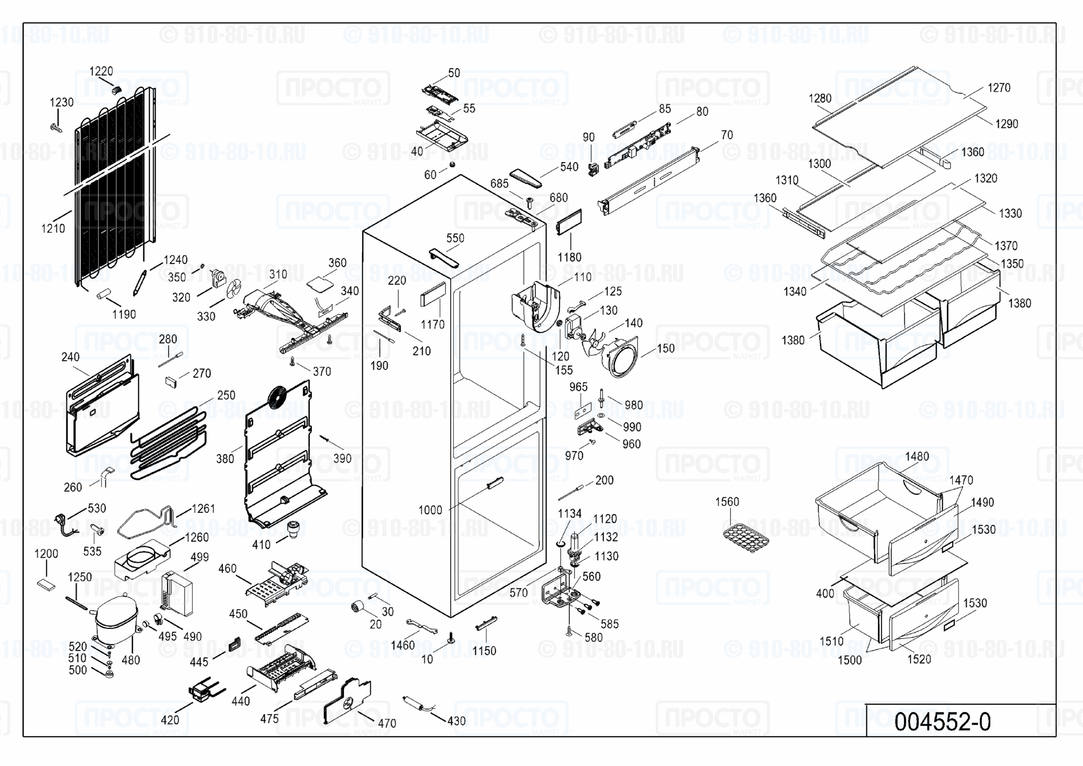 Взрыв-схема запчастей холодильника Liebherr CN 4033-21