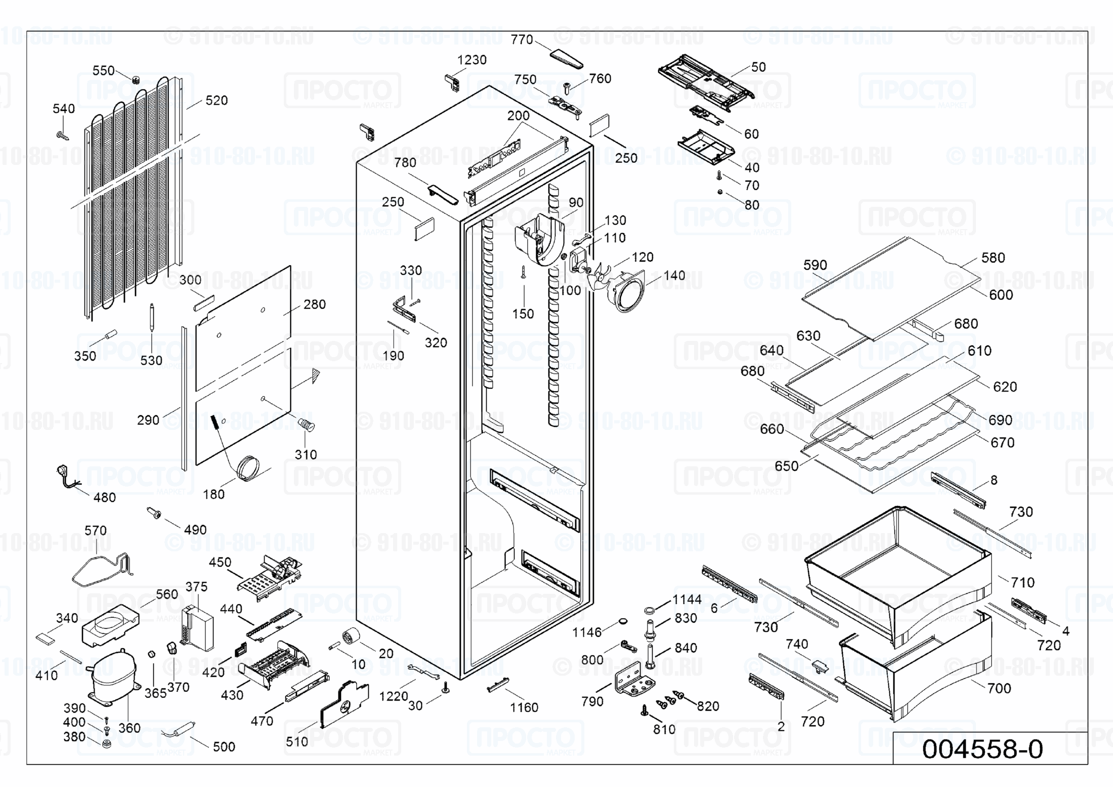 Взрыв-схема запчастей холодильника Liebherr SK 4210-24C