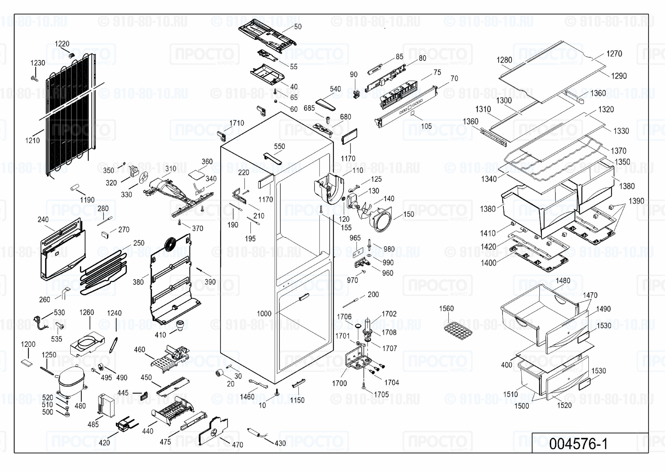 Взрыв-схема запчастей холодильника Liebherr CNPbs 4013-20B