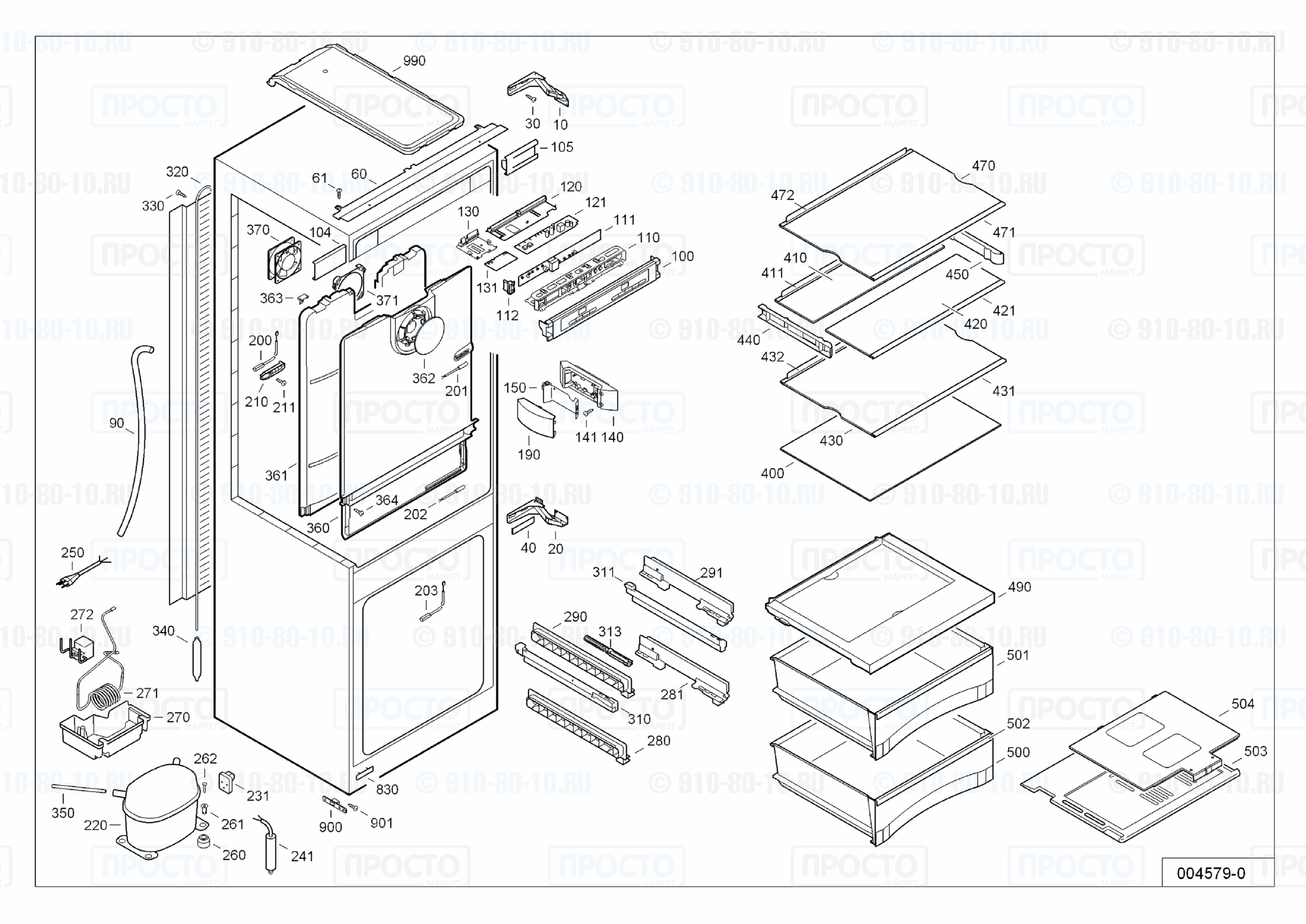 Взрыв-схема запчастей холодильника Liebherr ICBc 3356-21B