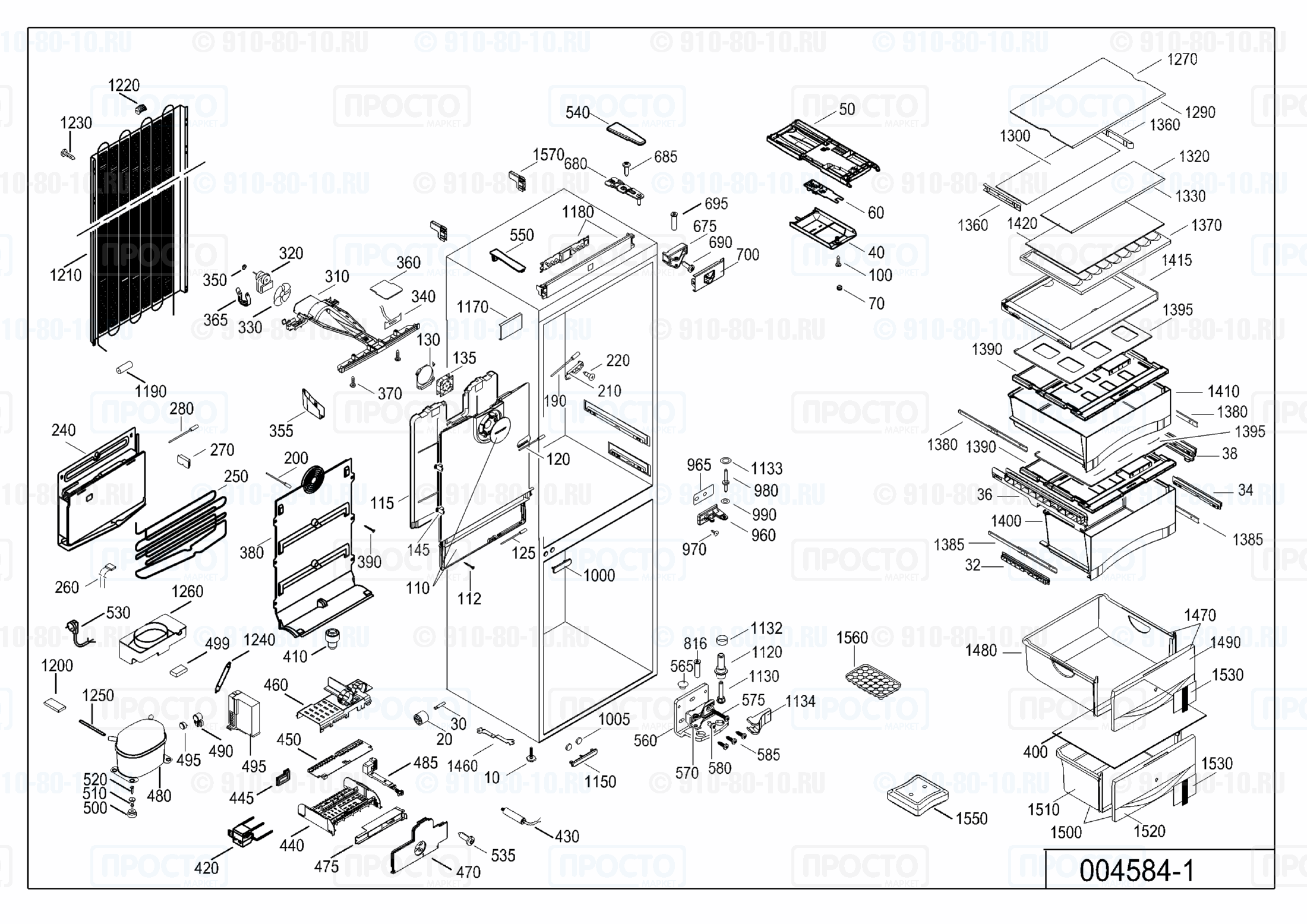 Взрыв-схема запчастей холодильника Liebherr CBNPgb 3956-21C