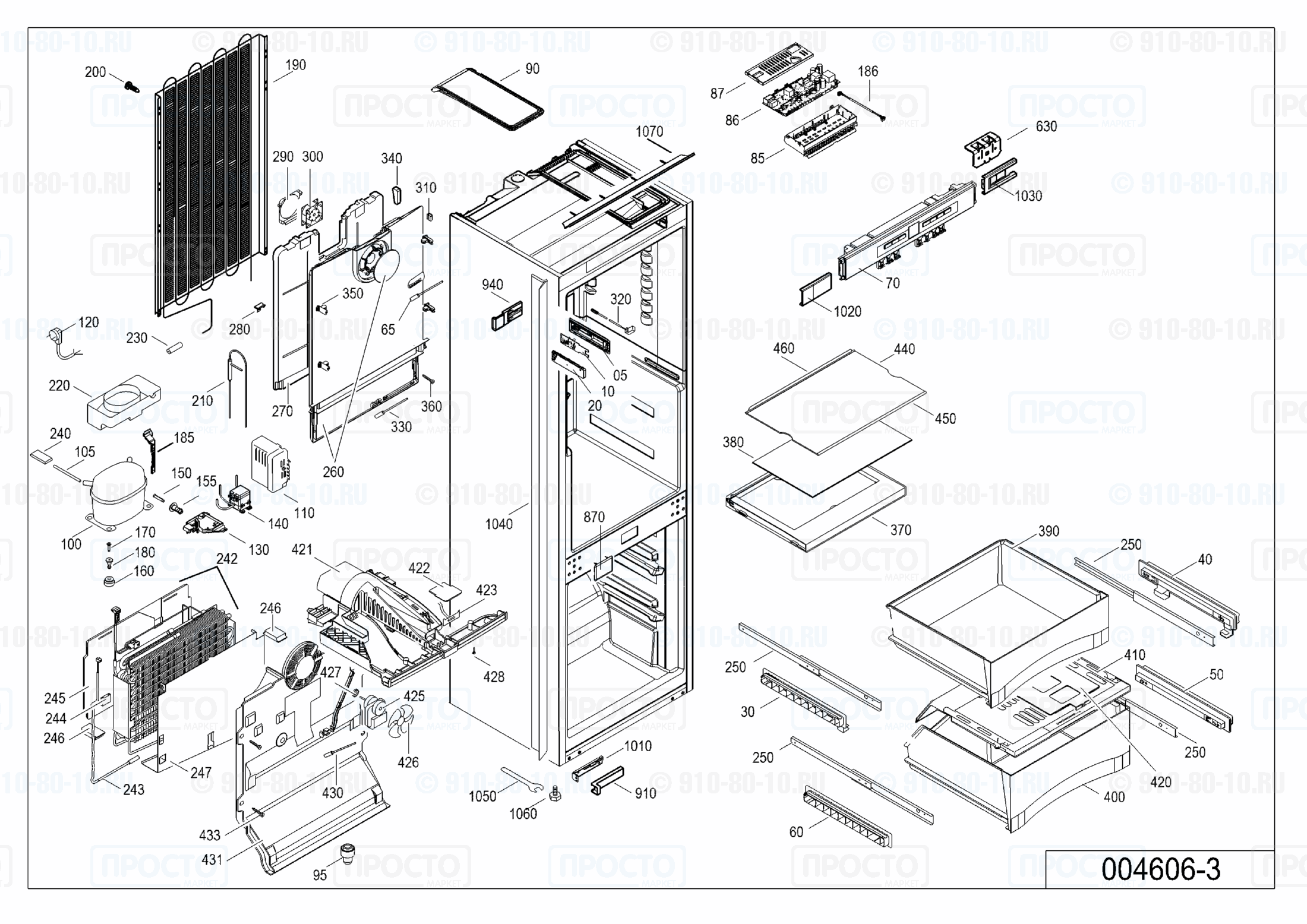 Взрыв-схема запчастей холодильника Liebherr ICBN 3314-20C