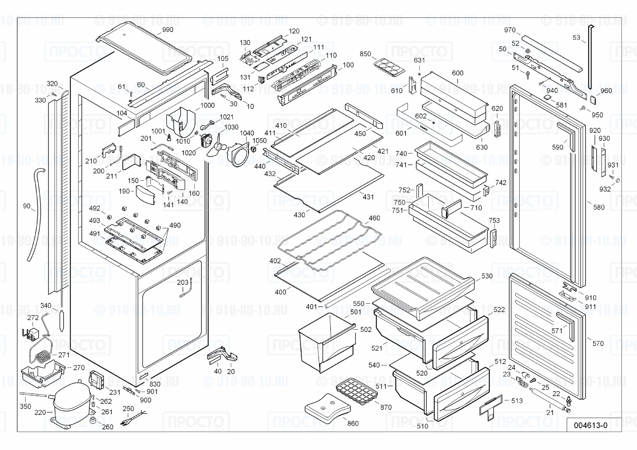 Взрыв-схема запчастей холодильника Liebherr ICPc 2856-20