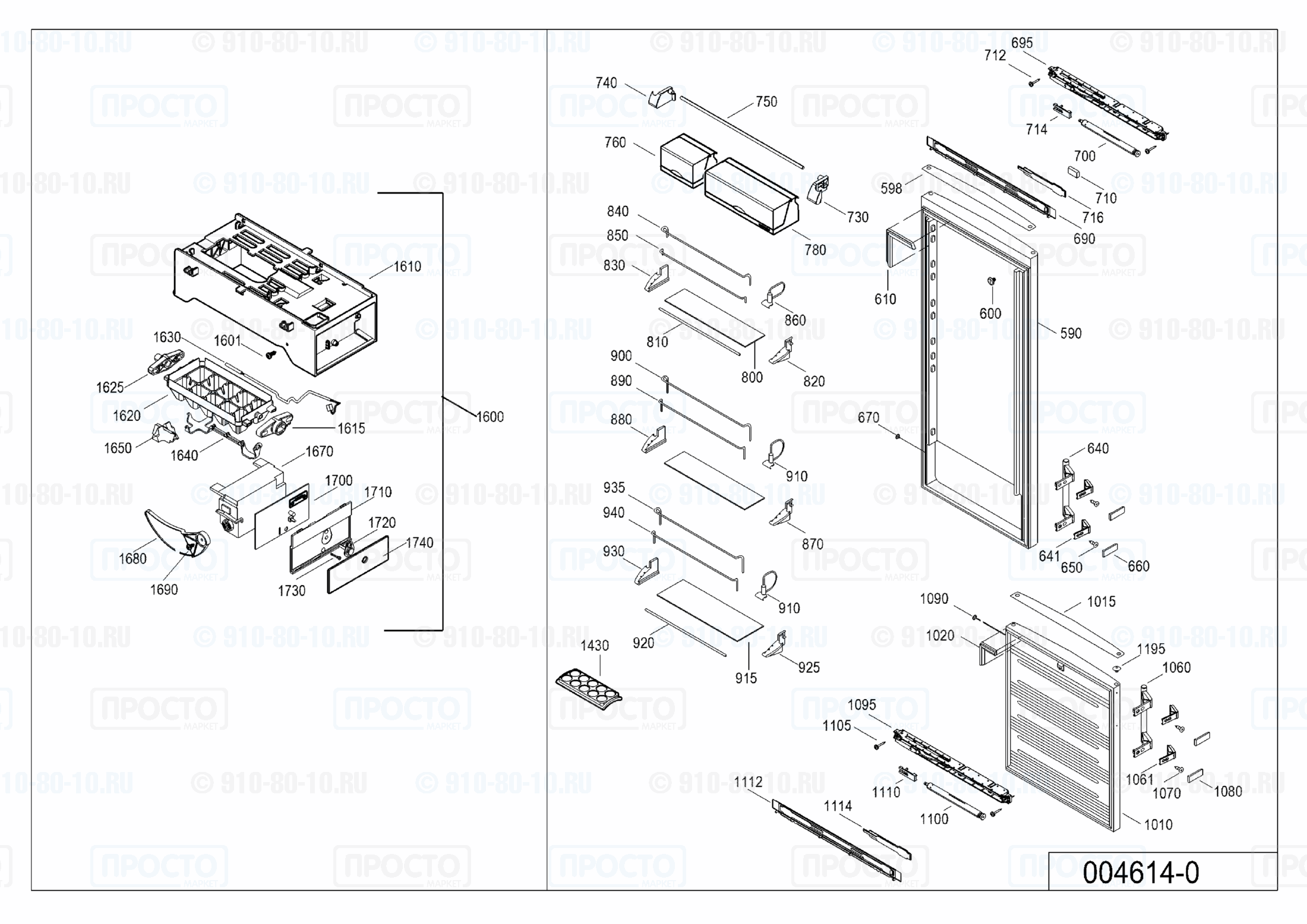 Взрыв-схема холодильника Liebherr CNes 4066-14I