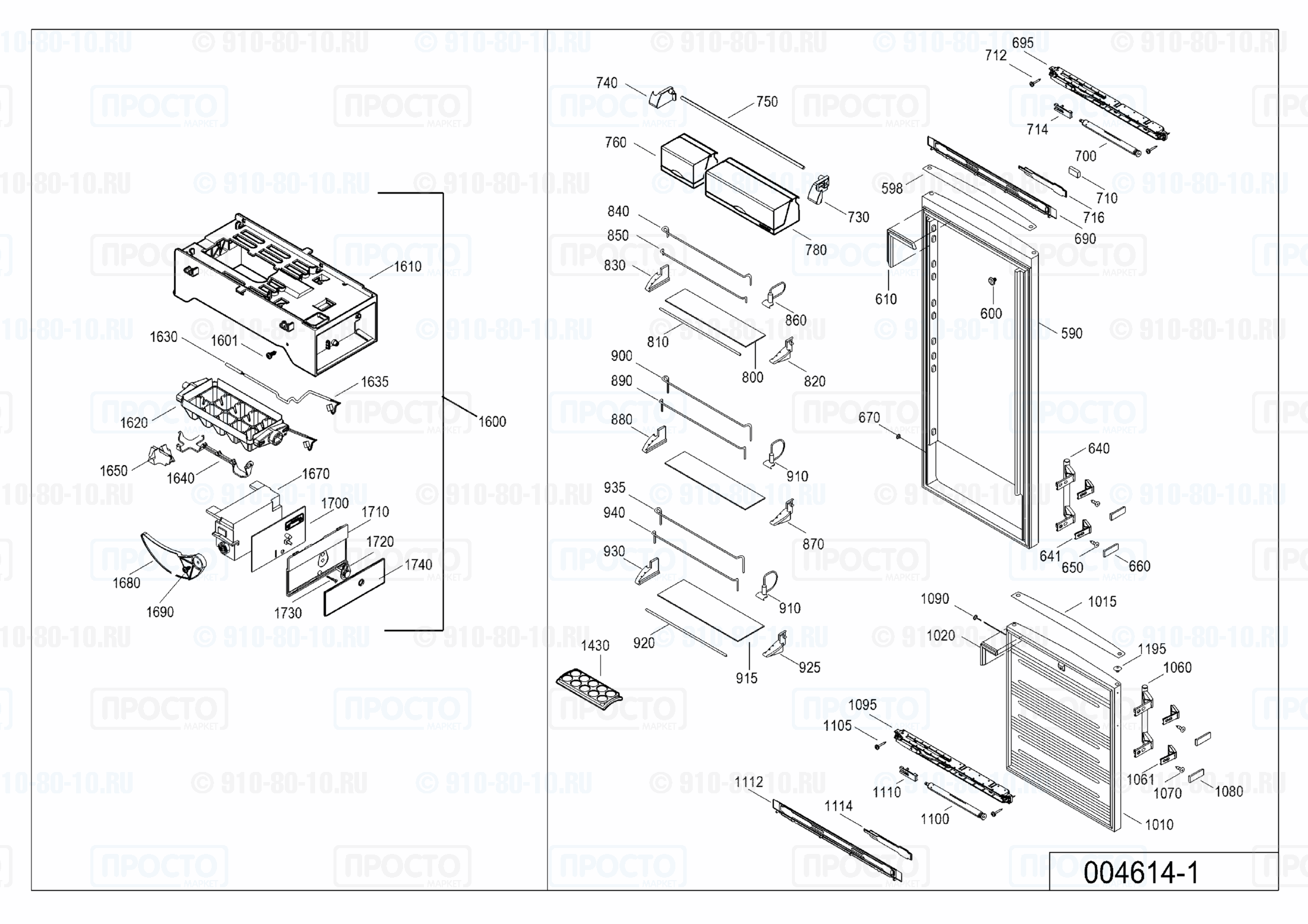 Взрыв-схема холодильника Liebherr CNes 4066-14K