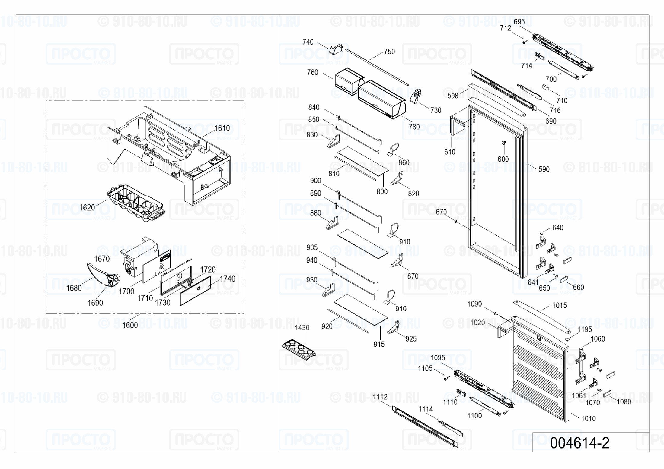 Взрыв-схема холодильника Liebherr CNes 4066-15A