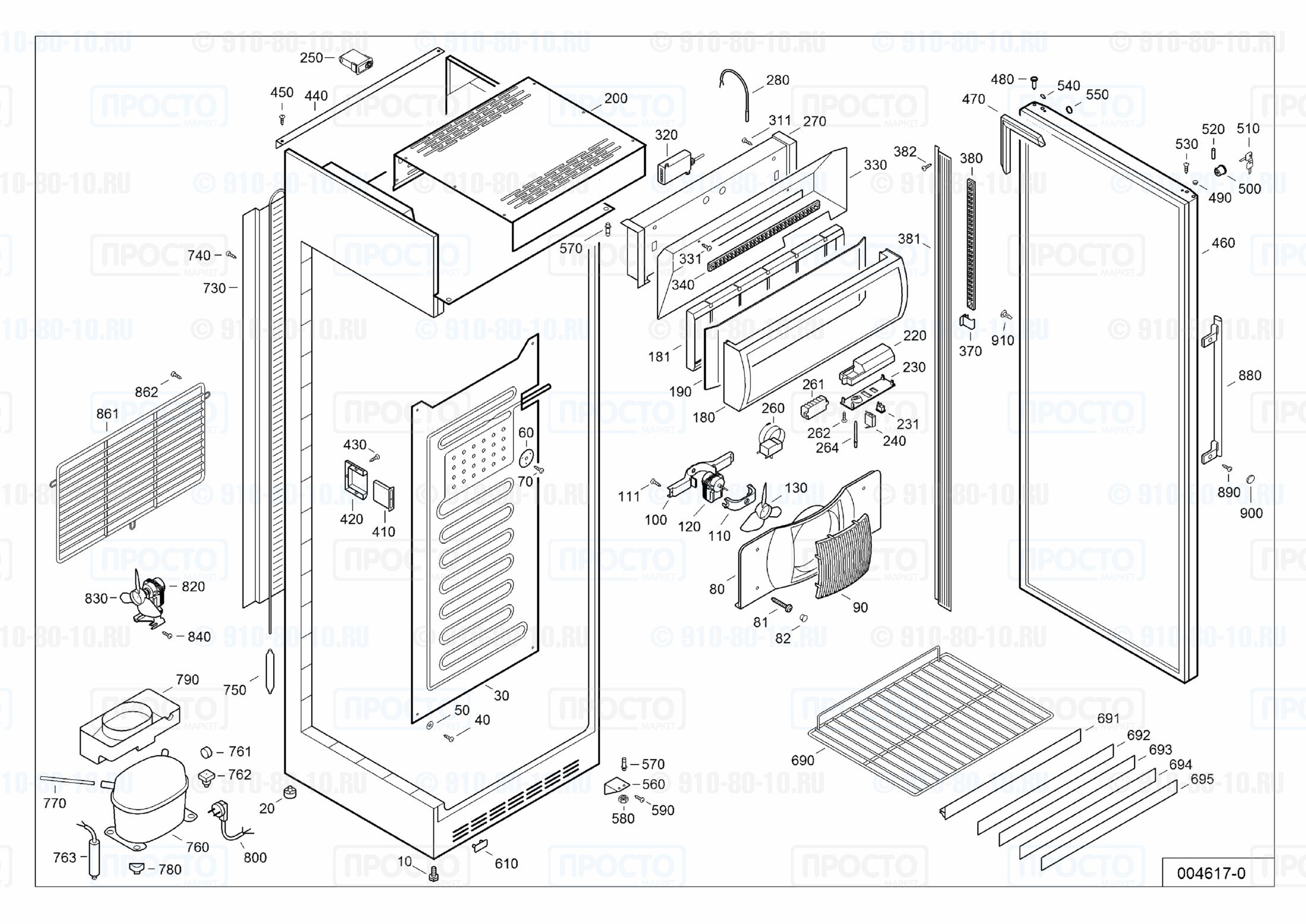 Взрыв-схема запчастей холодильника Liebherr FKDv 4313-21