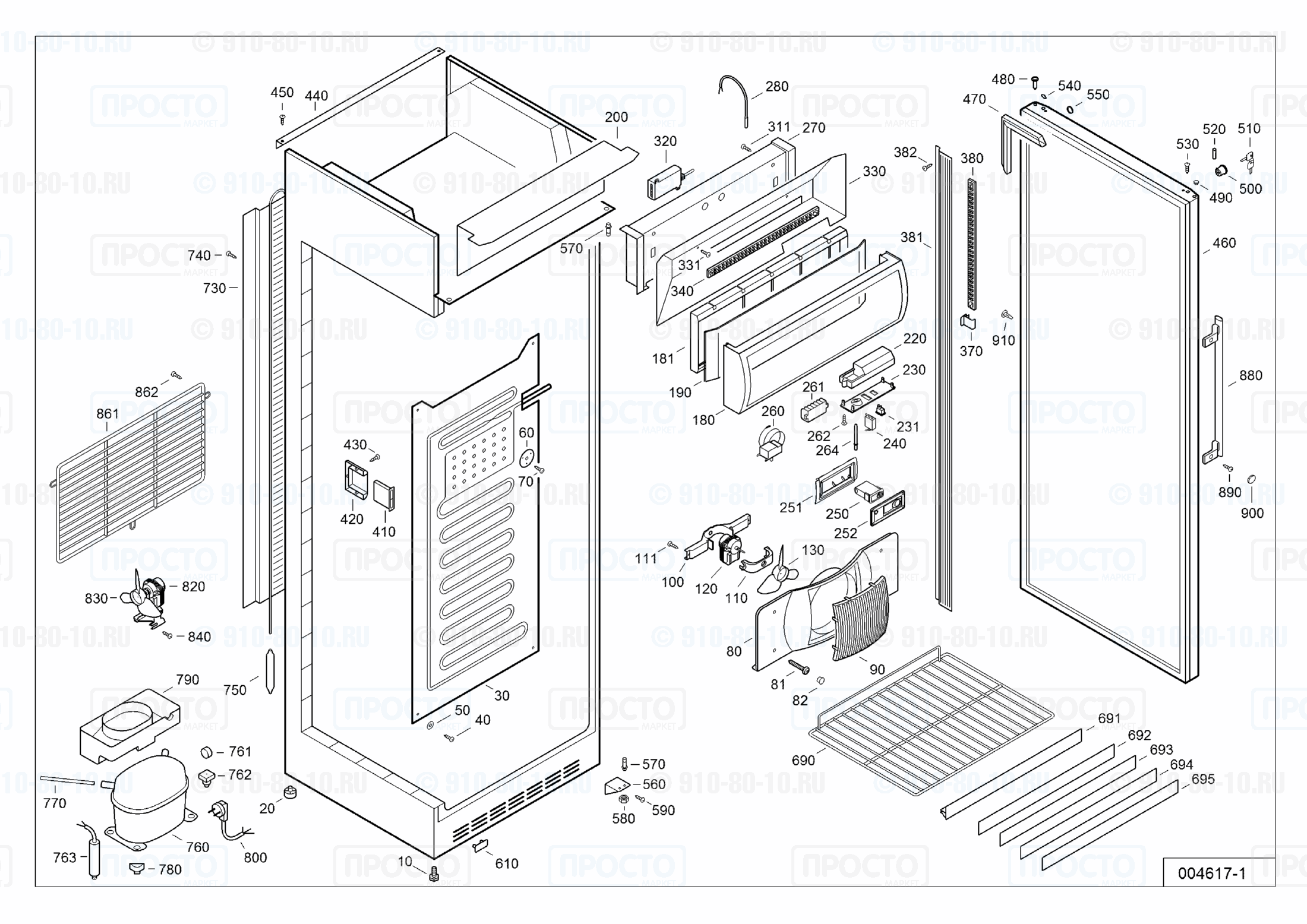 Взрыв-схема запчастей холодильника Liebherr FKDv 4313-23