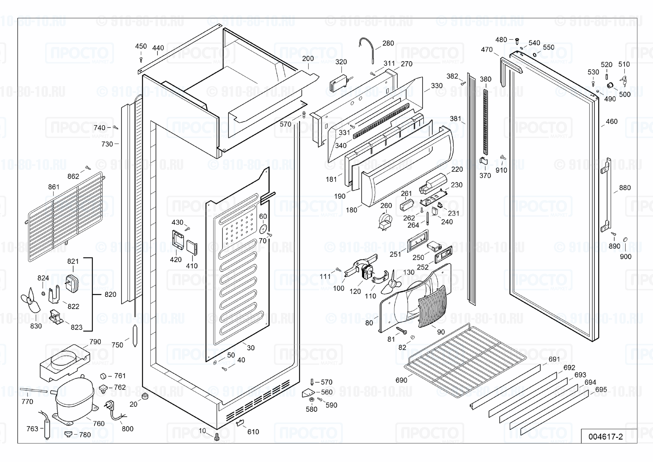 Взрыв-схема запчастей холодильника Liebherr FKDv 4313-23B