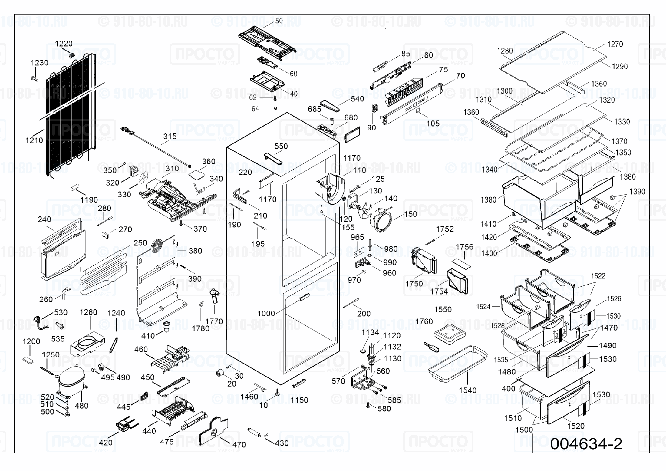 Взрыв-схема запчастей холодильника Liebherr CN 4023-22E