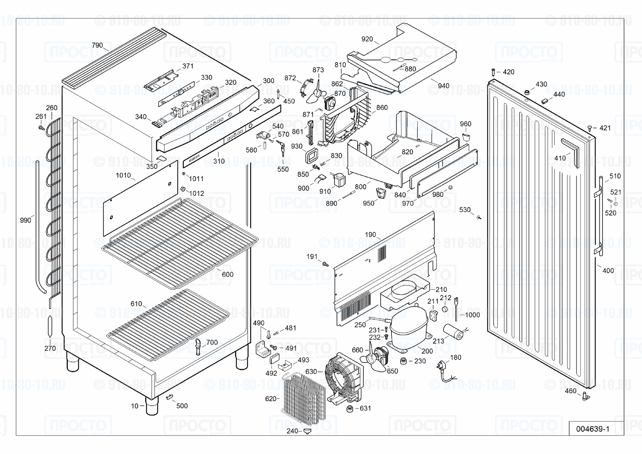 Взрыв-схема запчастей холодильника Liebherr GGv 5860-15A