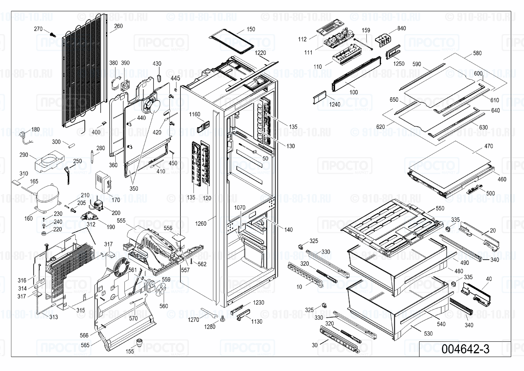 Взрыв-схема запчастей холодильника Liebherr ICBN 3356-20F