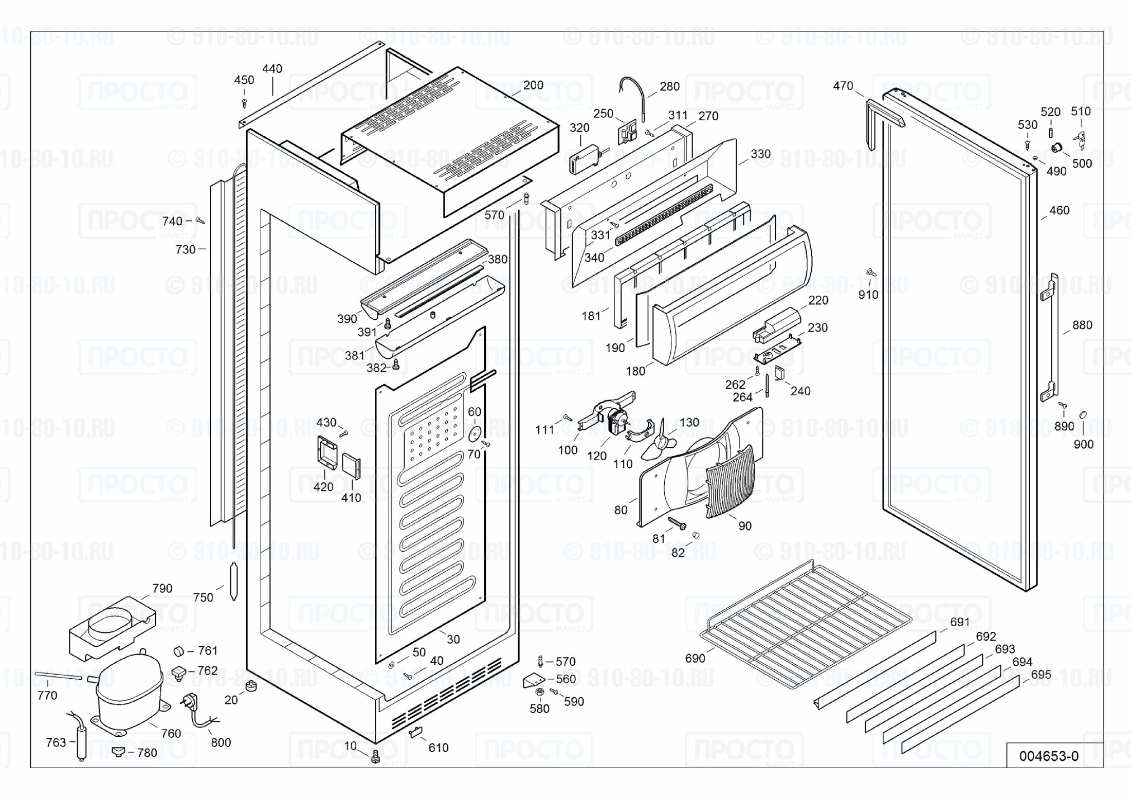 Взрыв-схема запчастей холодильника Liebherr FKDv 4303-20