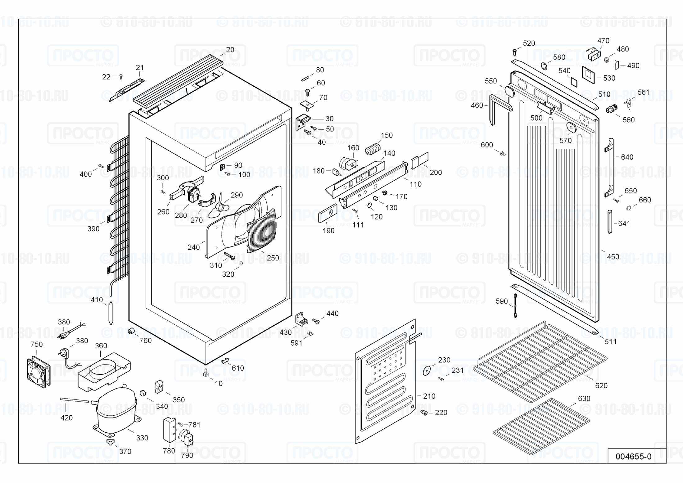 Взрыв-схема запчастей холодильника Liebherr FKv 4110-20N