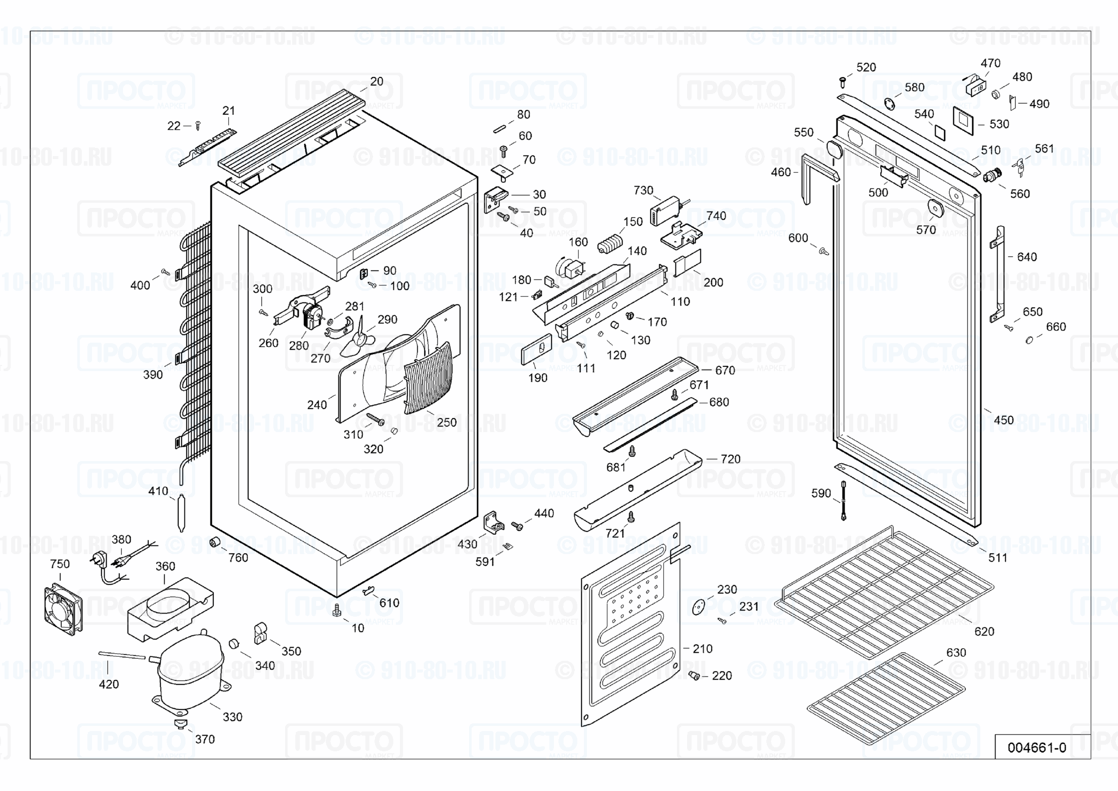 Взрыв-схема запчастей холодильника Liebherr FKv 3613-20A
