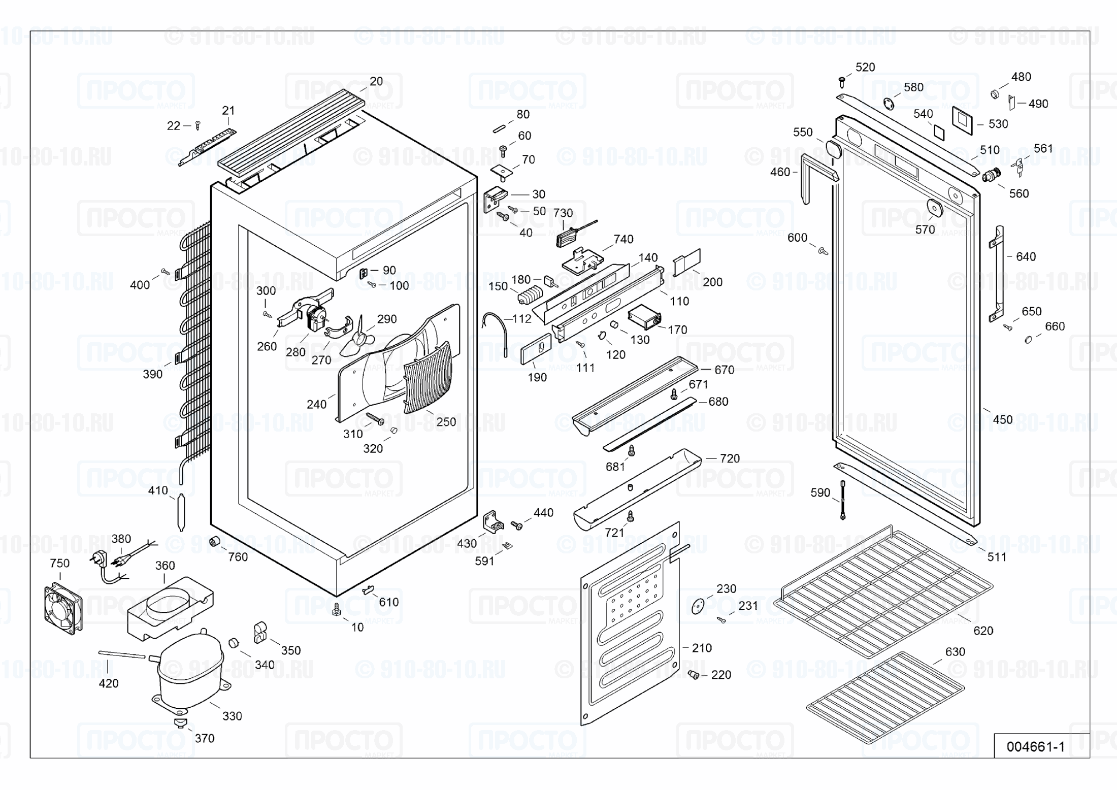Взрыв-схема запчастей холодильника Liebherr FKv 3613-20A
