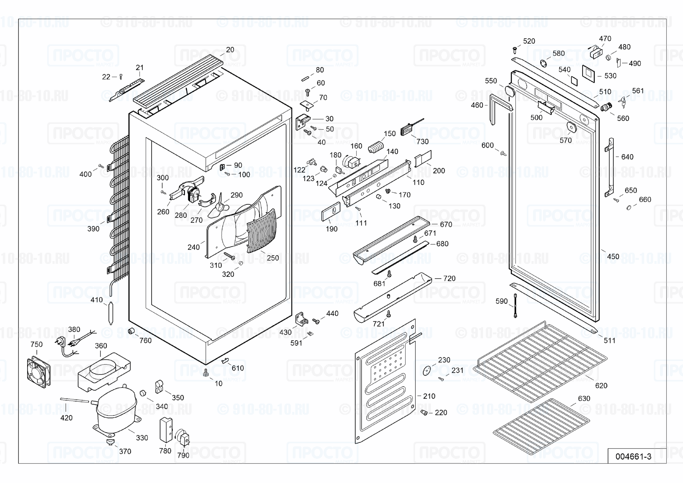 Взрыв-схема запчастей холодильника Liebherr FKv 2613-20M
