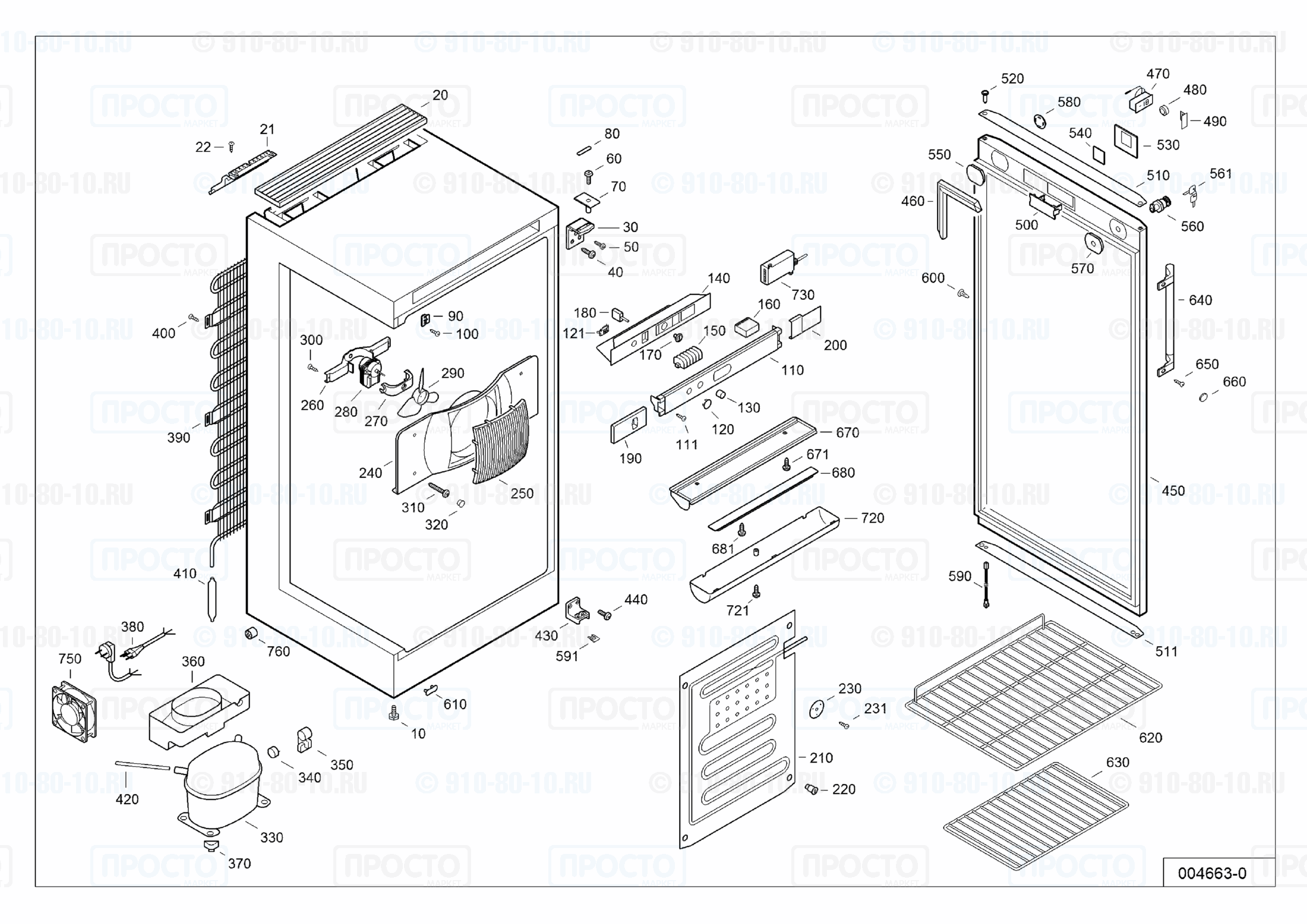 Взрыв-схема запчастей холодильника Liebherr FKvsl 4113-20