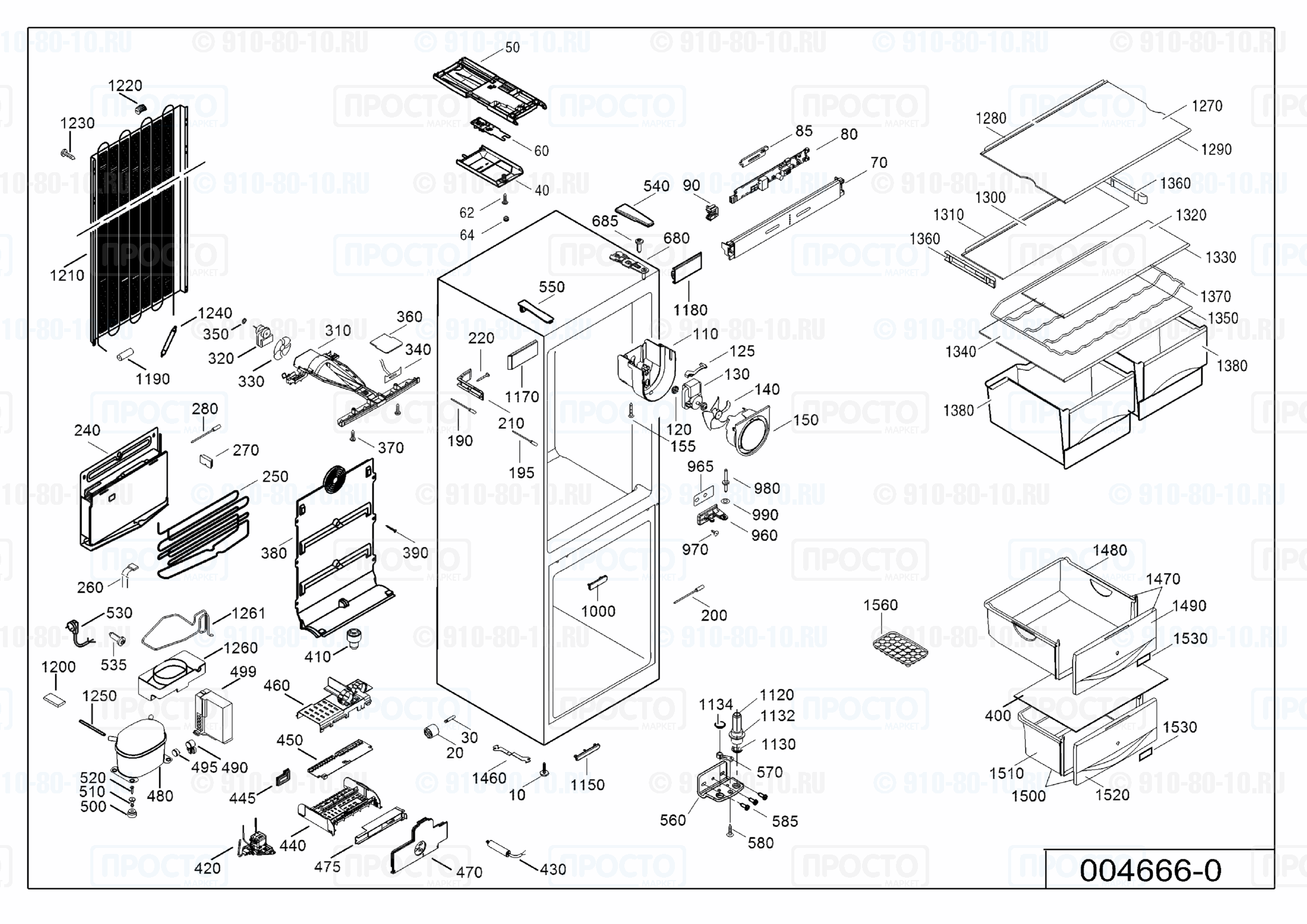 Взрыв-схема запчастей холодильника Liebherr CNesf 3533-22C