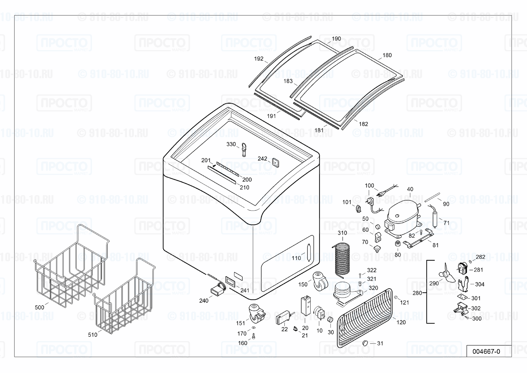 Взрыв-схема запчастей холодильника Liebherr GTI 5053-17C