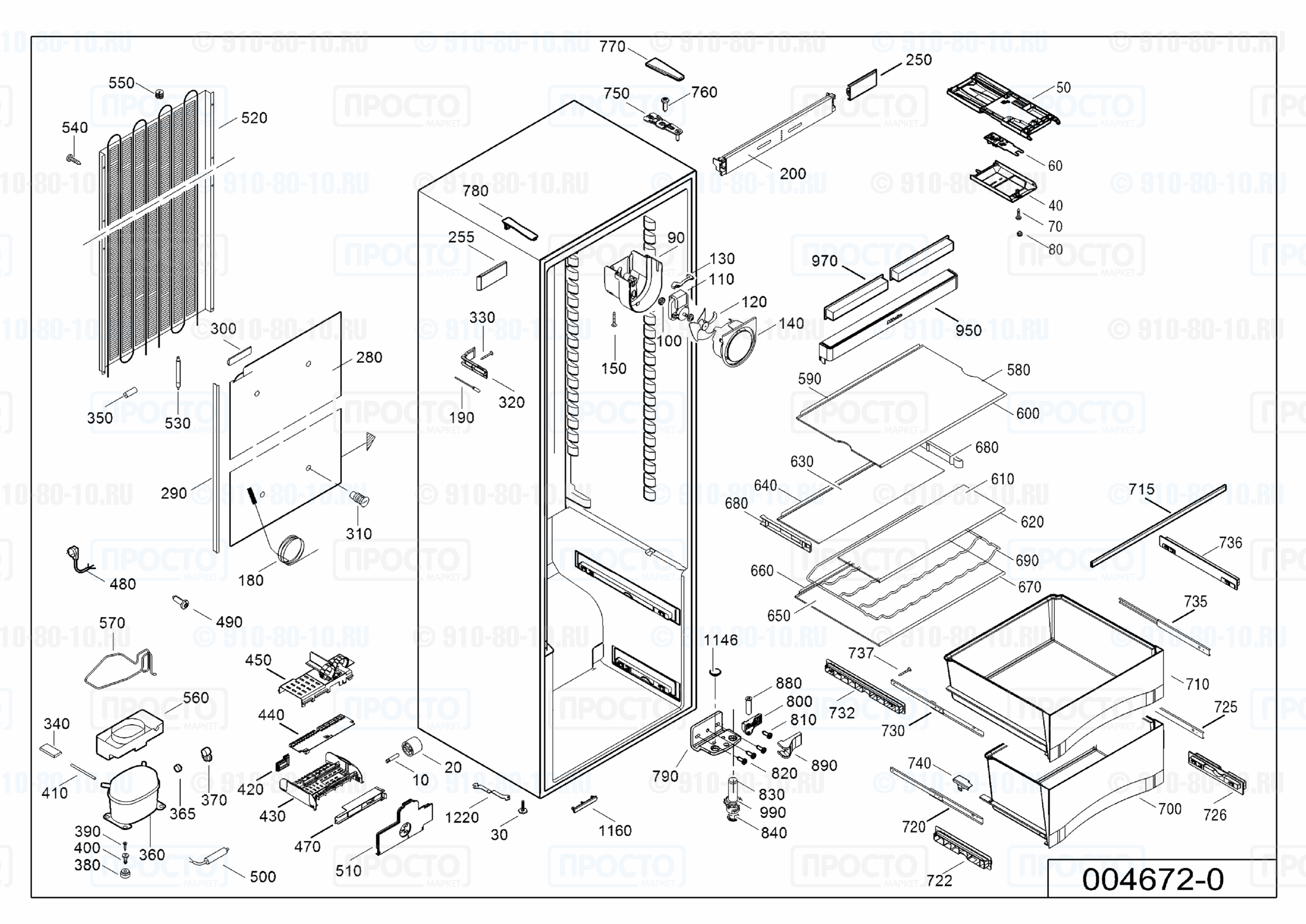 Взрыв-схема запчастей холодильника Liebherr SK 4270-21C