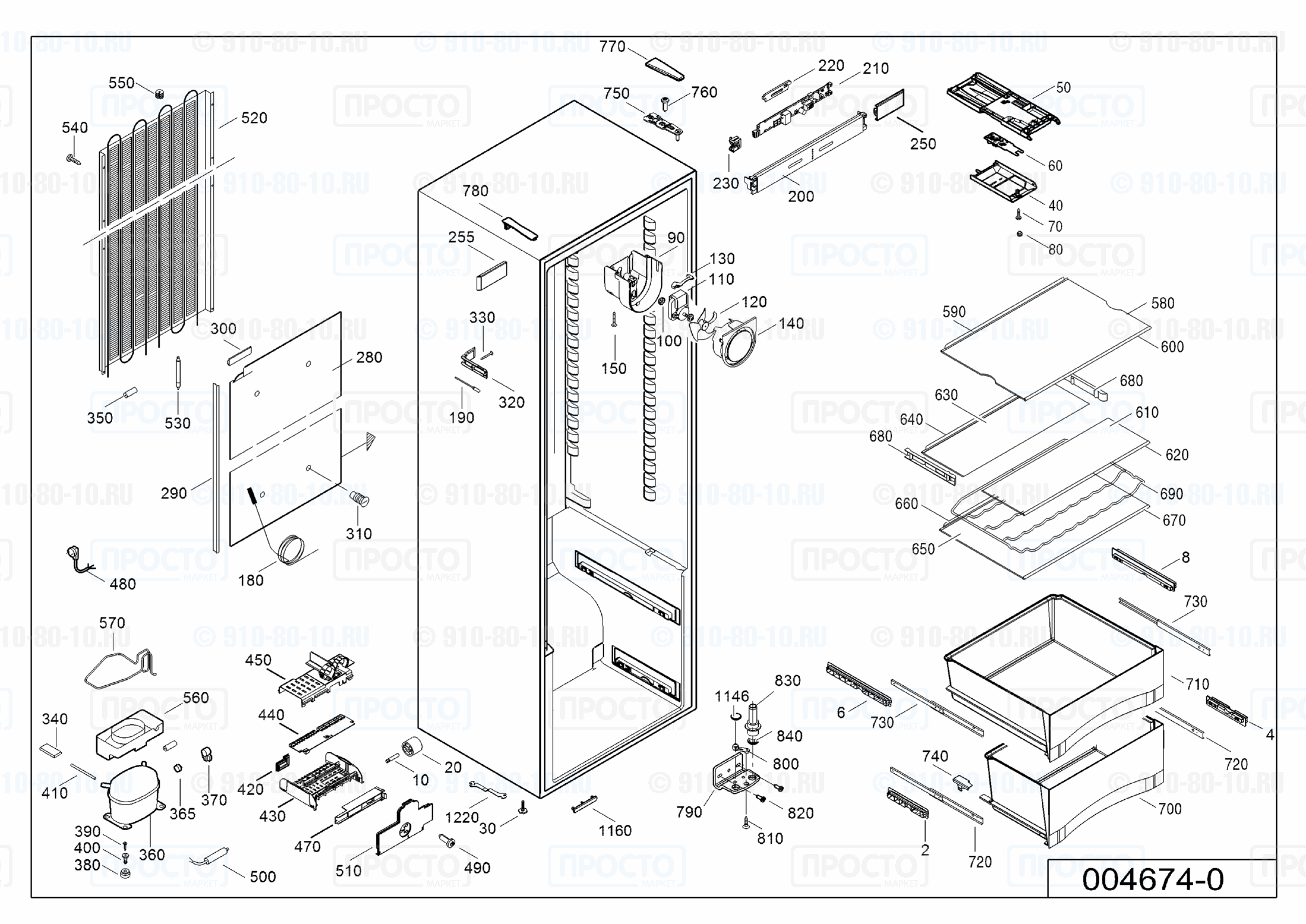 Взрыв-схема запчастей холодильника Liebherr SKesf 4250-21