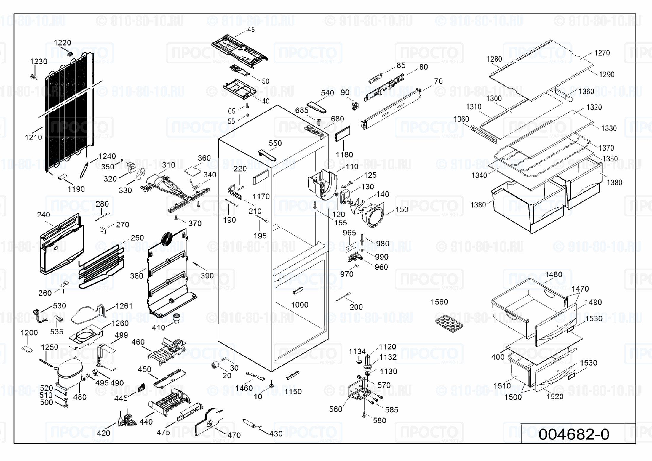 Взрыв-схема запчастей холодильника Liebherr CNesf 3933-21C