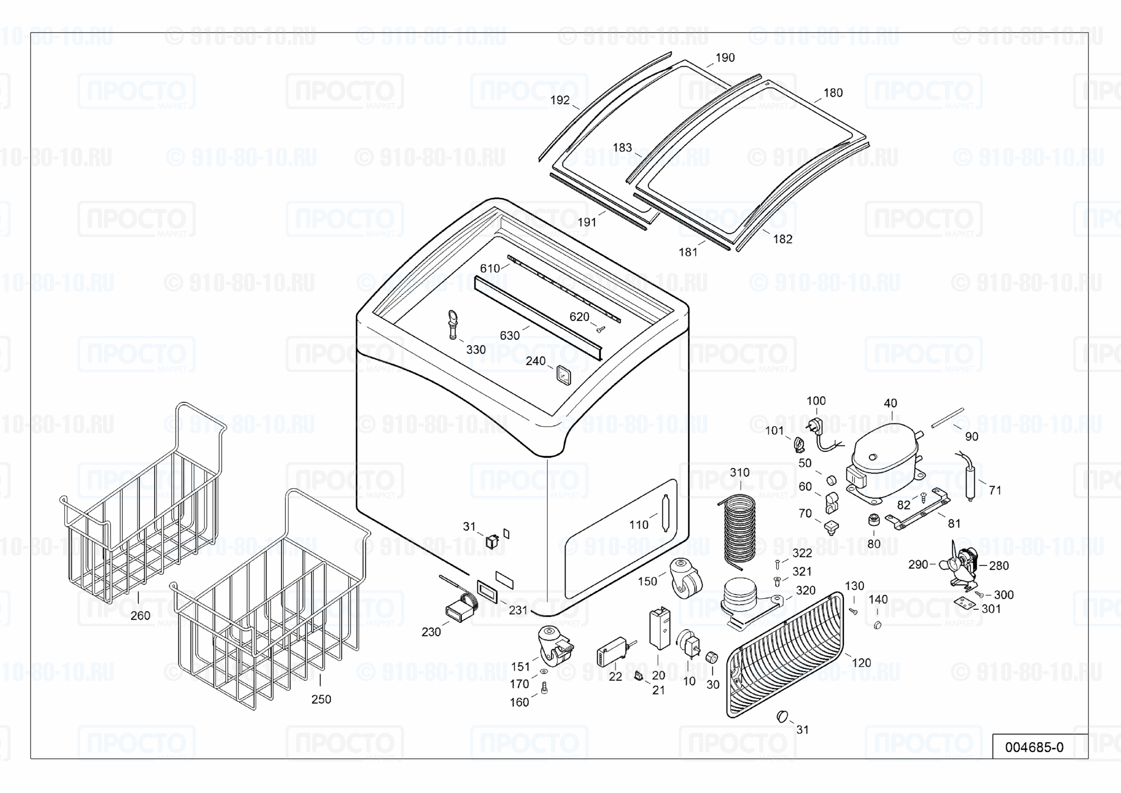 Взрыв-схема запчастей холодильника Liebherr GTI 2453-14