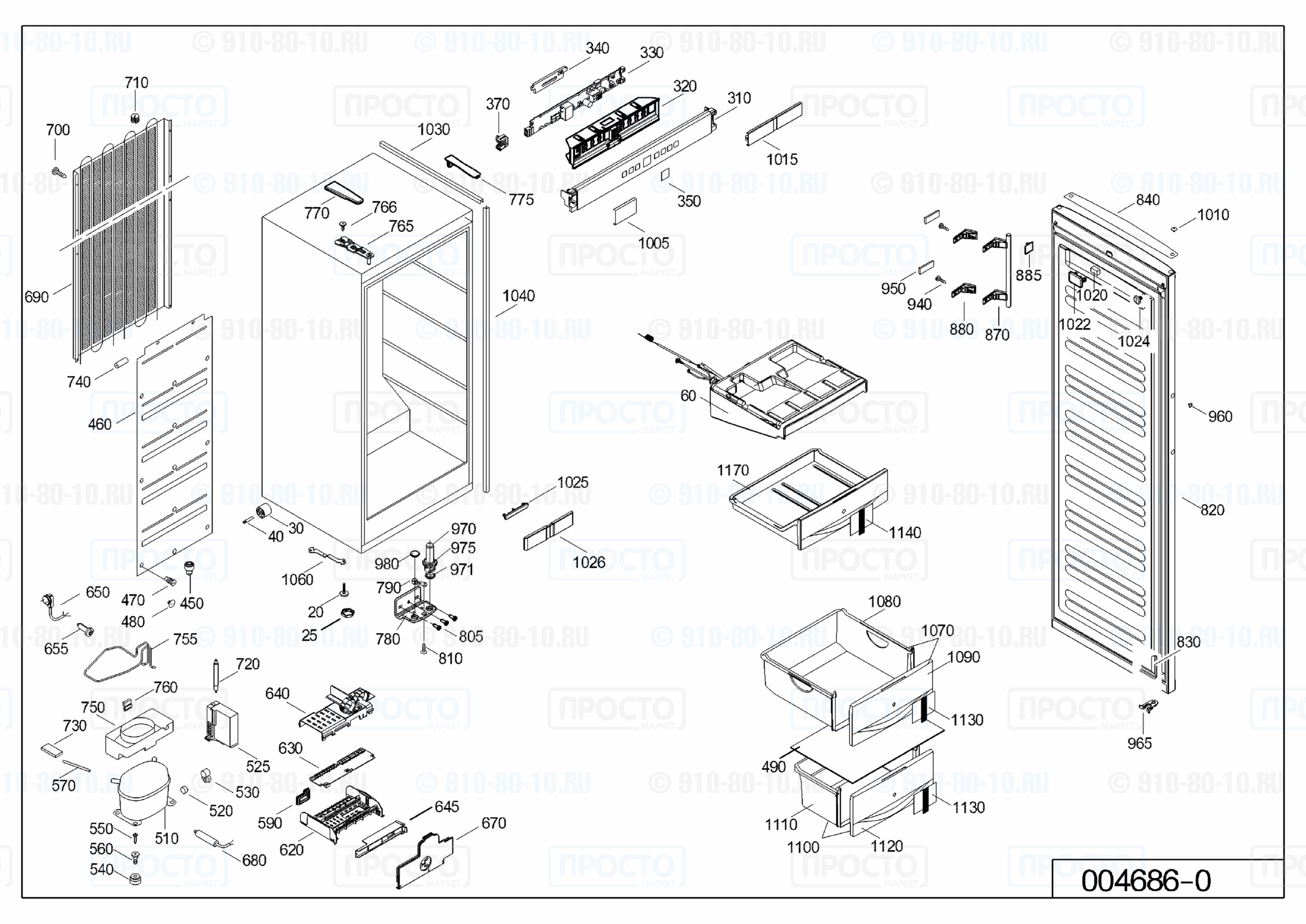Взрыв-схема холодильника Liebherr SGNesf 3073-20D