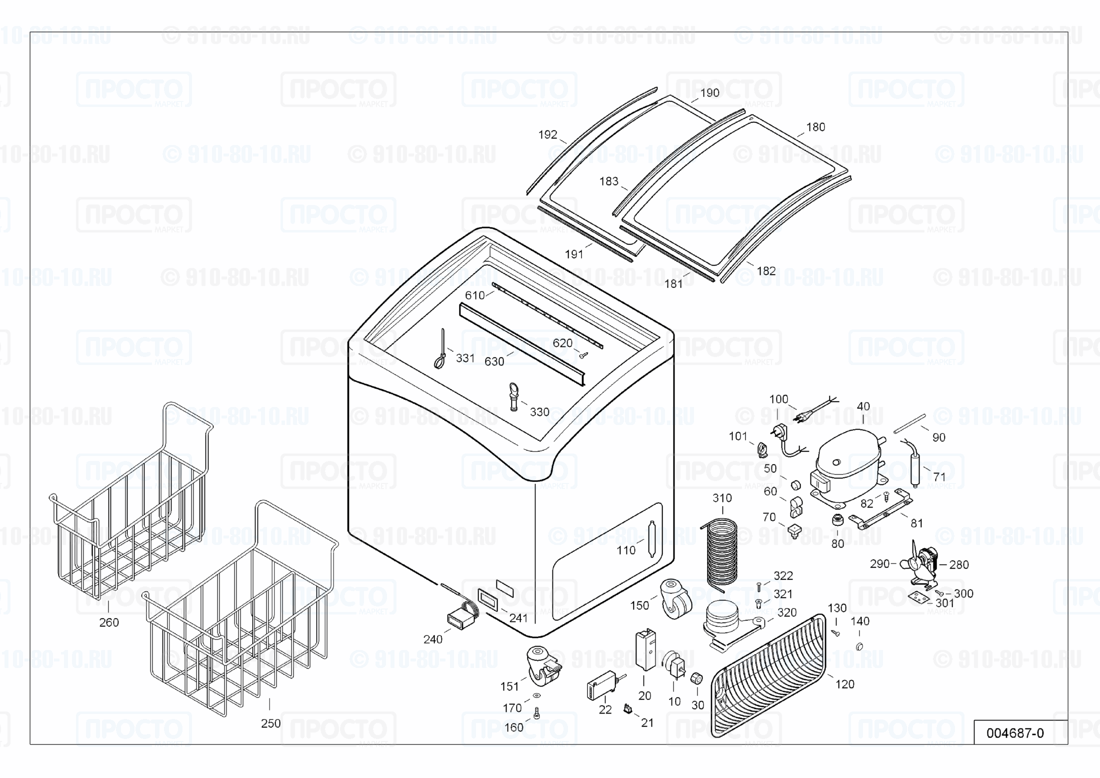 Взрыв-схема запчастей холодильника Liebherr GTI 1853-14