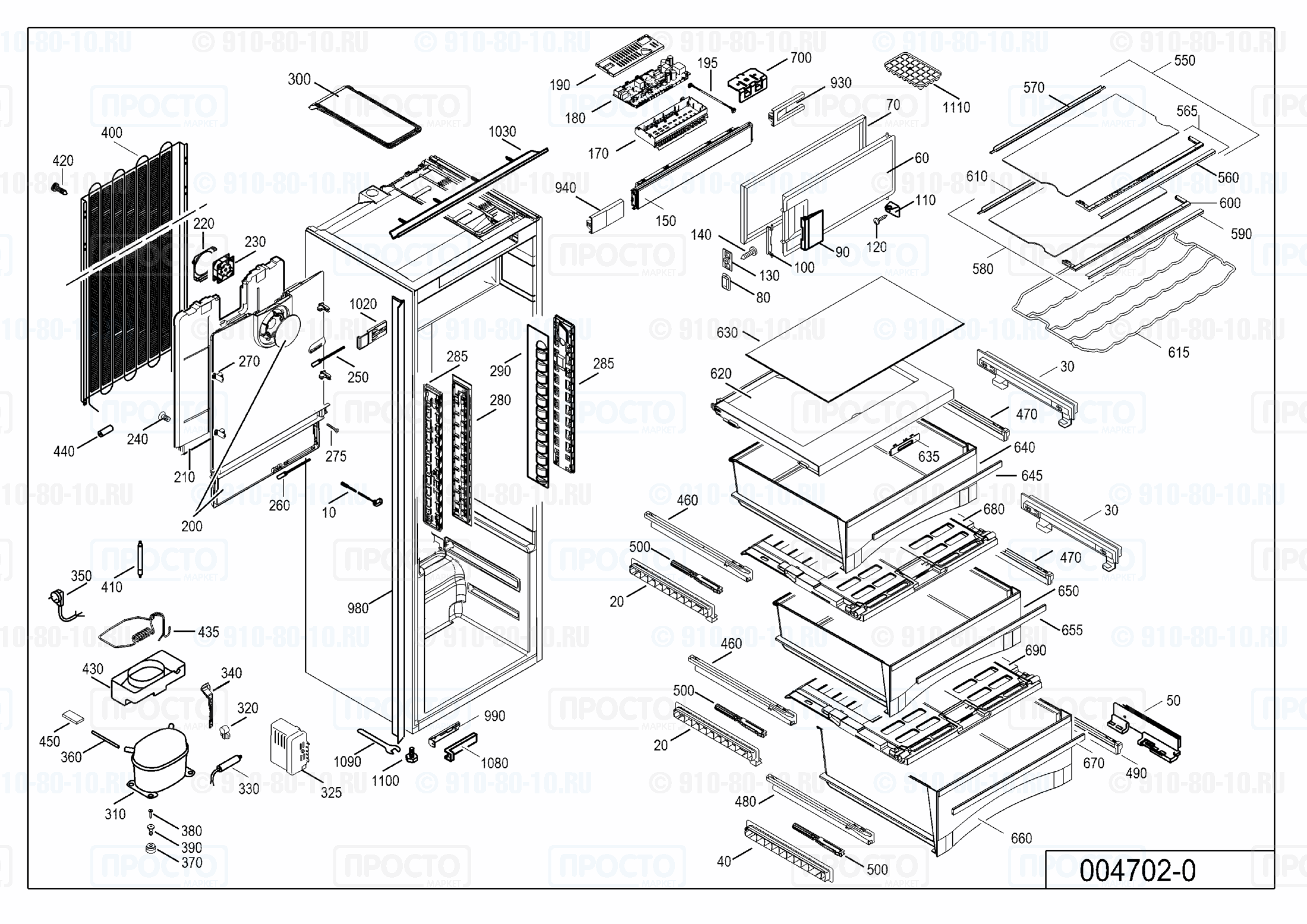 Взрыв-схема запчастей холодильника Liebherr IKBP 3554-20