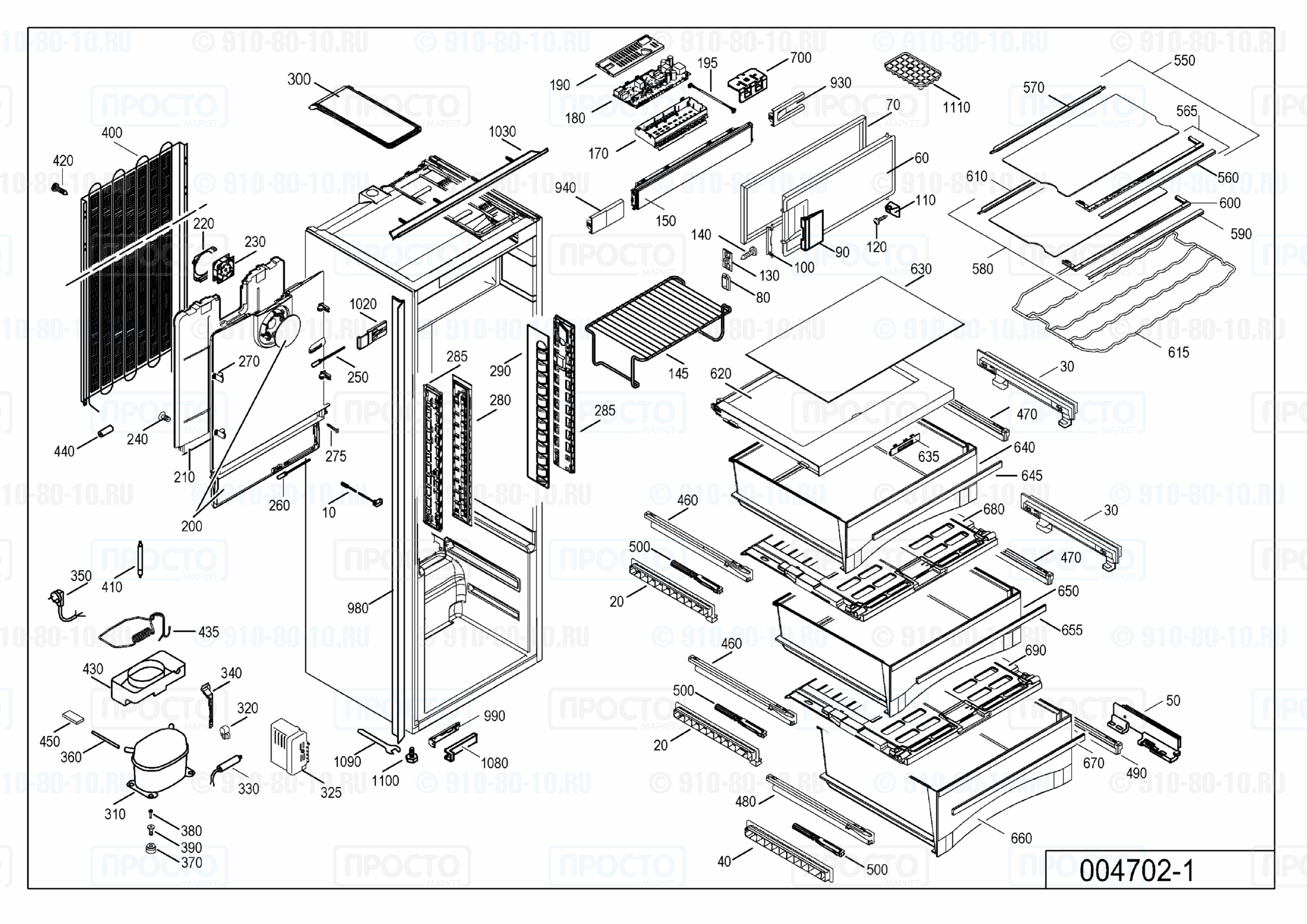 Взрыв-схема запчастей холодильника Liebherr IKB 3554-20B