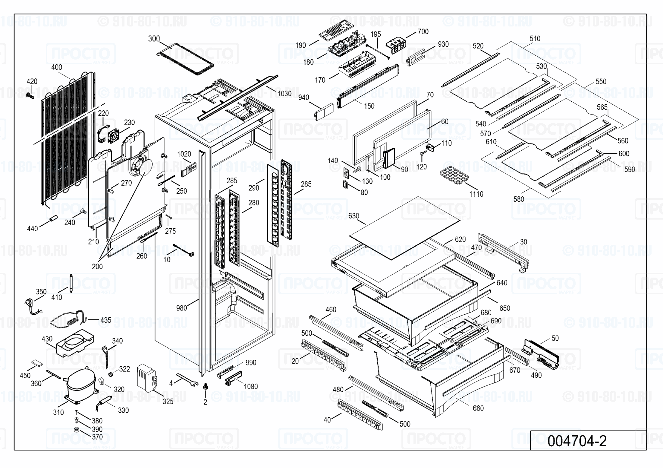 Взрыв-схема запчастей холодильника Liebherr IKB 2354-20C