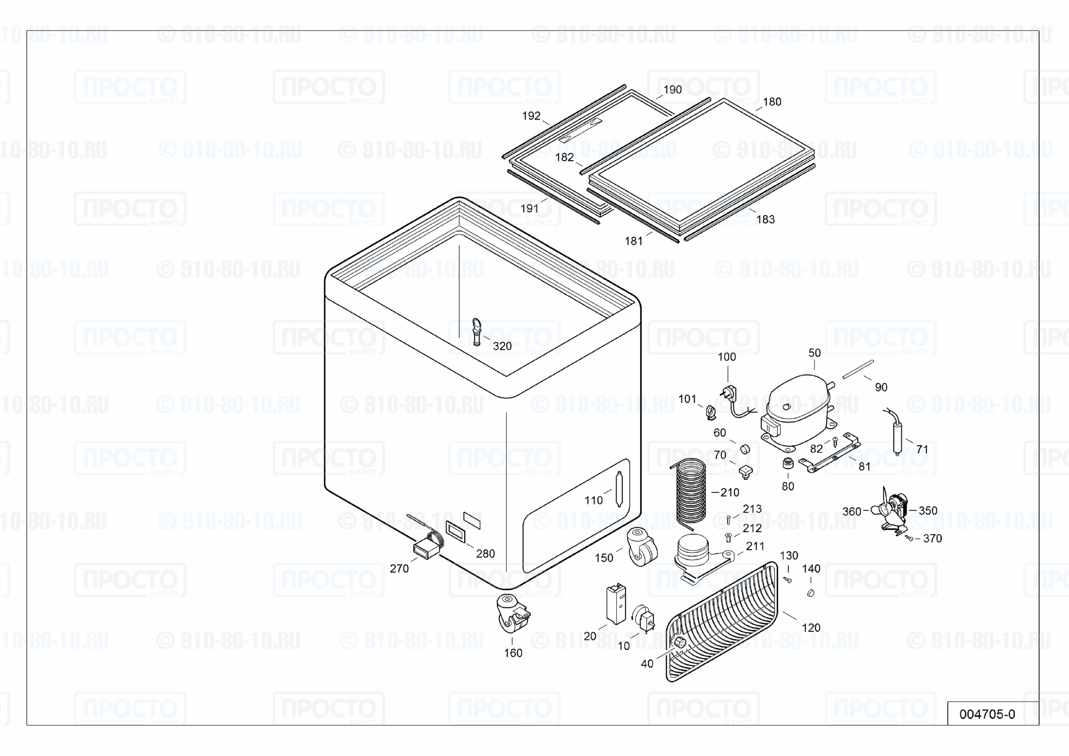 Взрыв-схема запчастей холодильника Liebherr GTE 4300-40