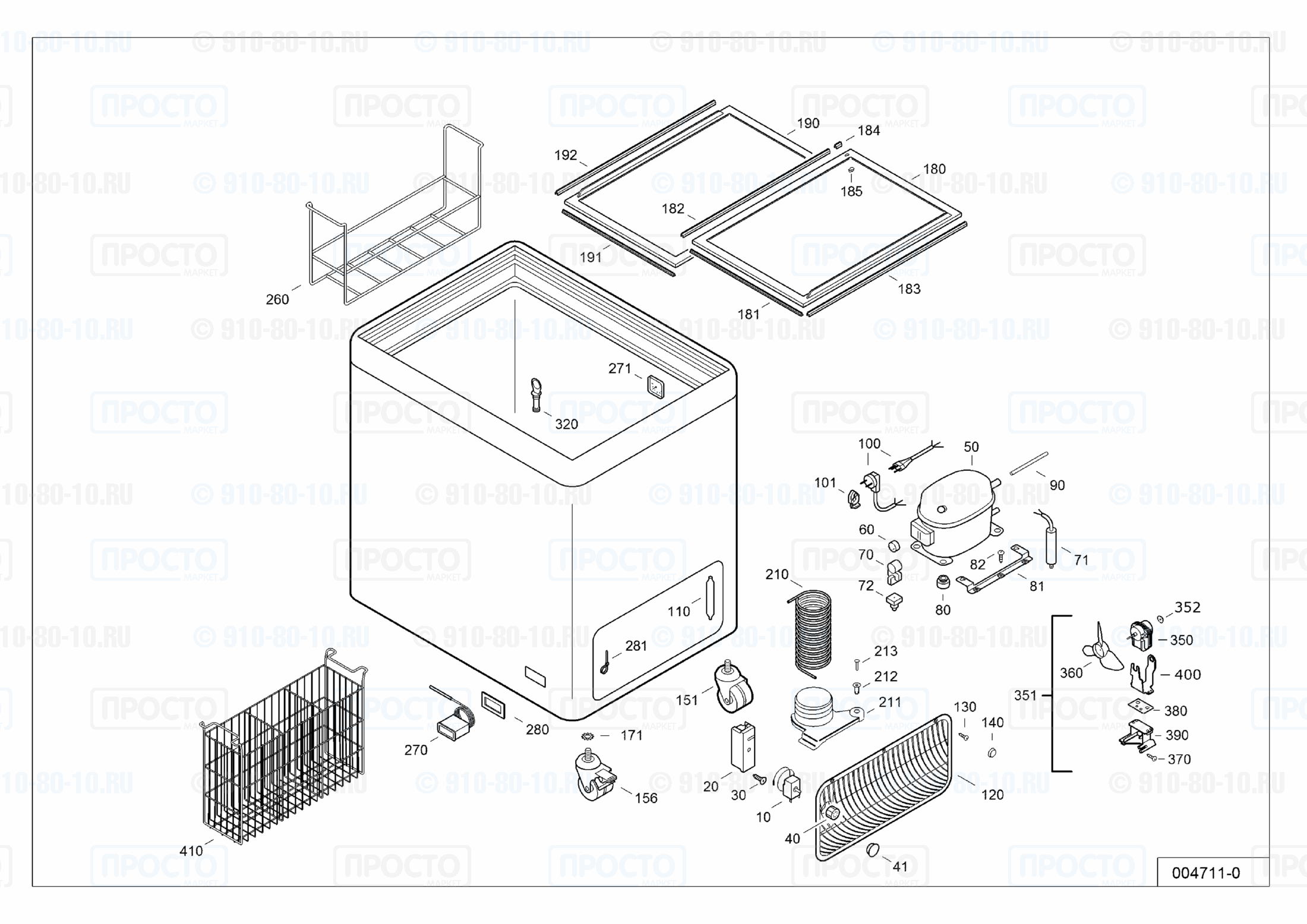 Взрыв-схема запчастей холодильника Liebherr GTE 4302-40A