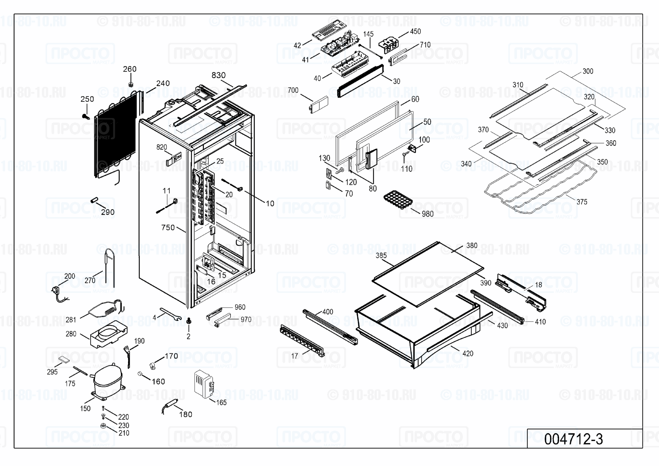 Взрыв-схема запчастей холодильника Liebherr IK 2754-20E