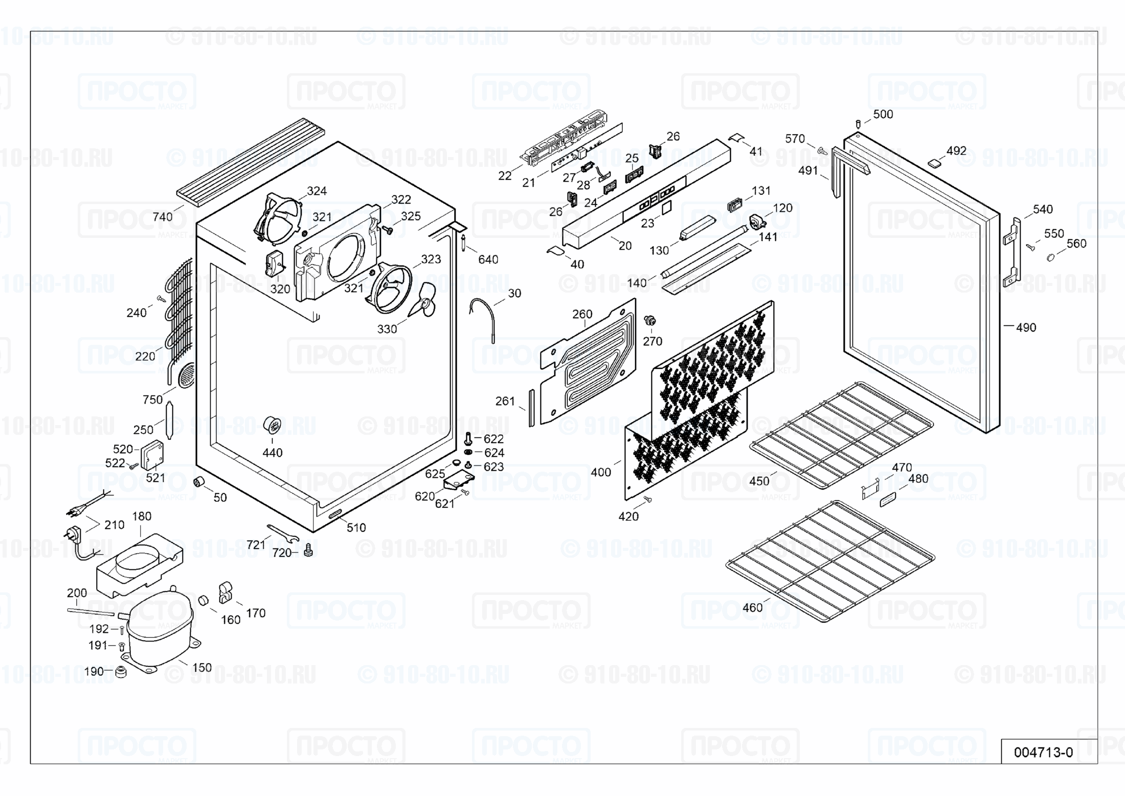 Взрыв-схема запчастей холодильника Liebherr WKr 1811-20B