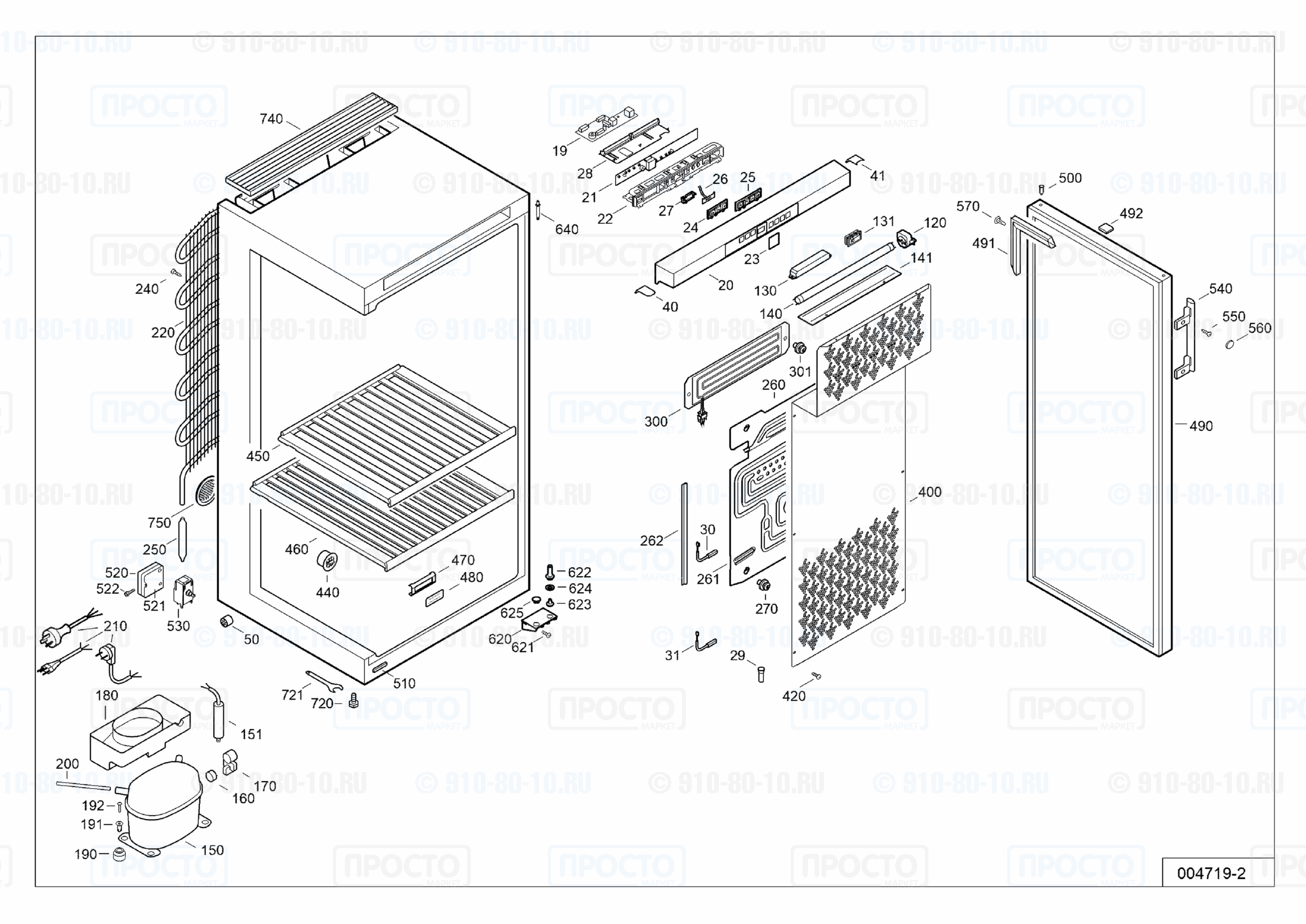 Взрыв-схема запчастей холодильника Liebherr WTb 4212-20C