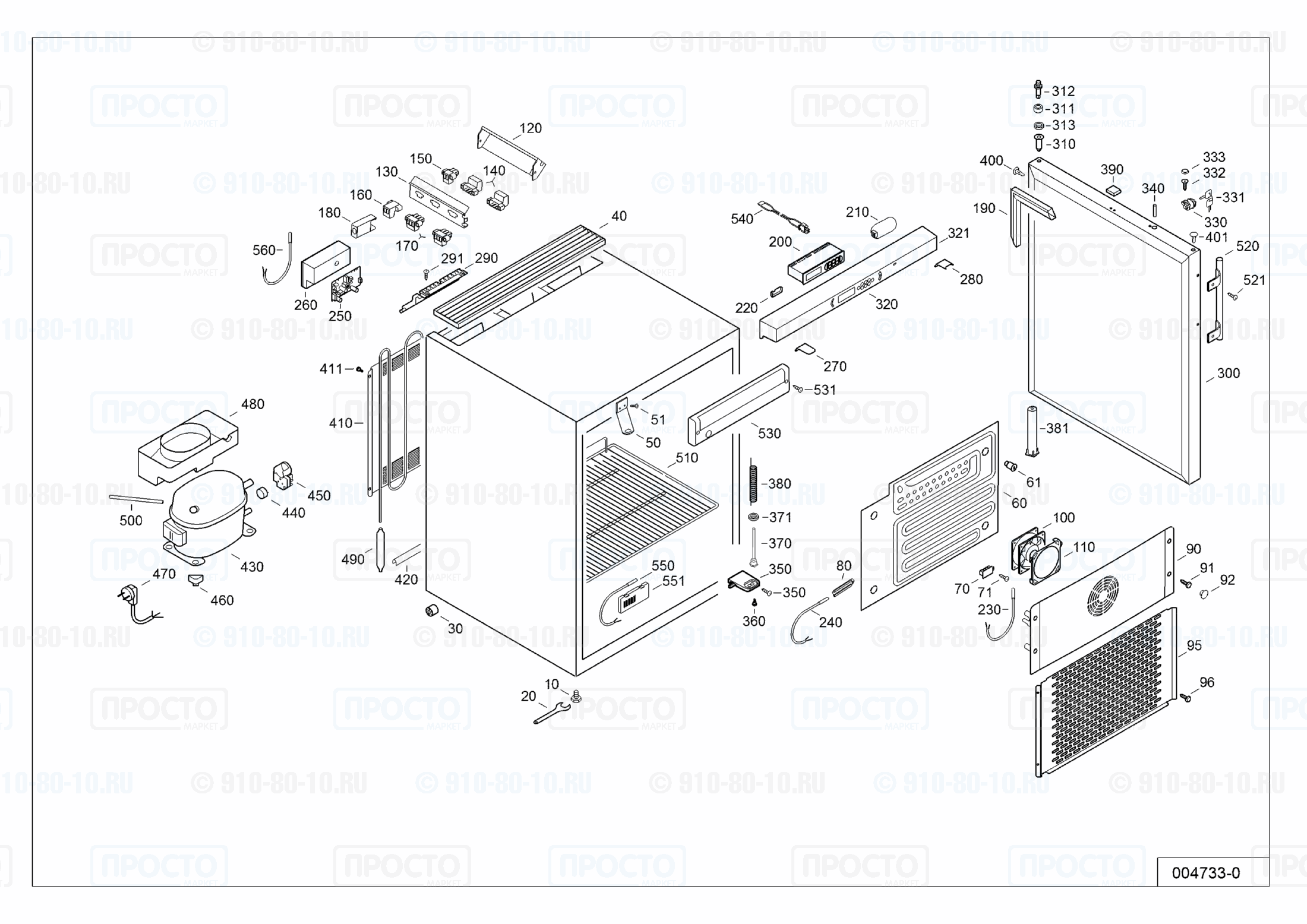 Взрыв-схема запчастей холодильника Liebherr MKUv 1612-20A