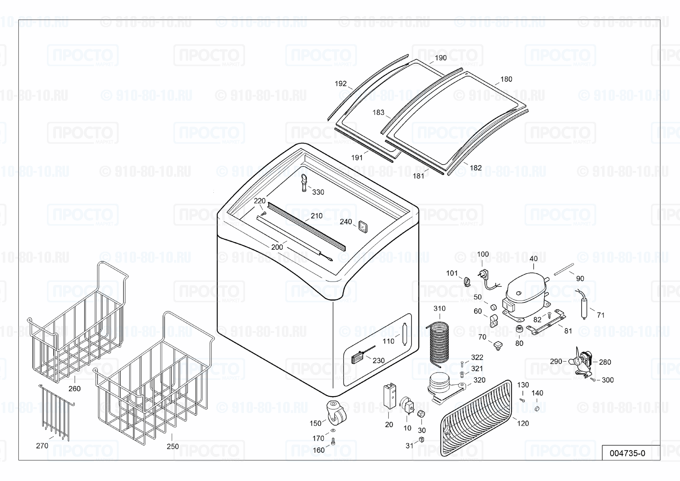 Взрыв-схема запчастей холодильника Liebherr GTI 5053-40C