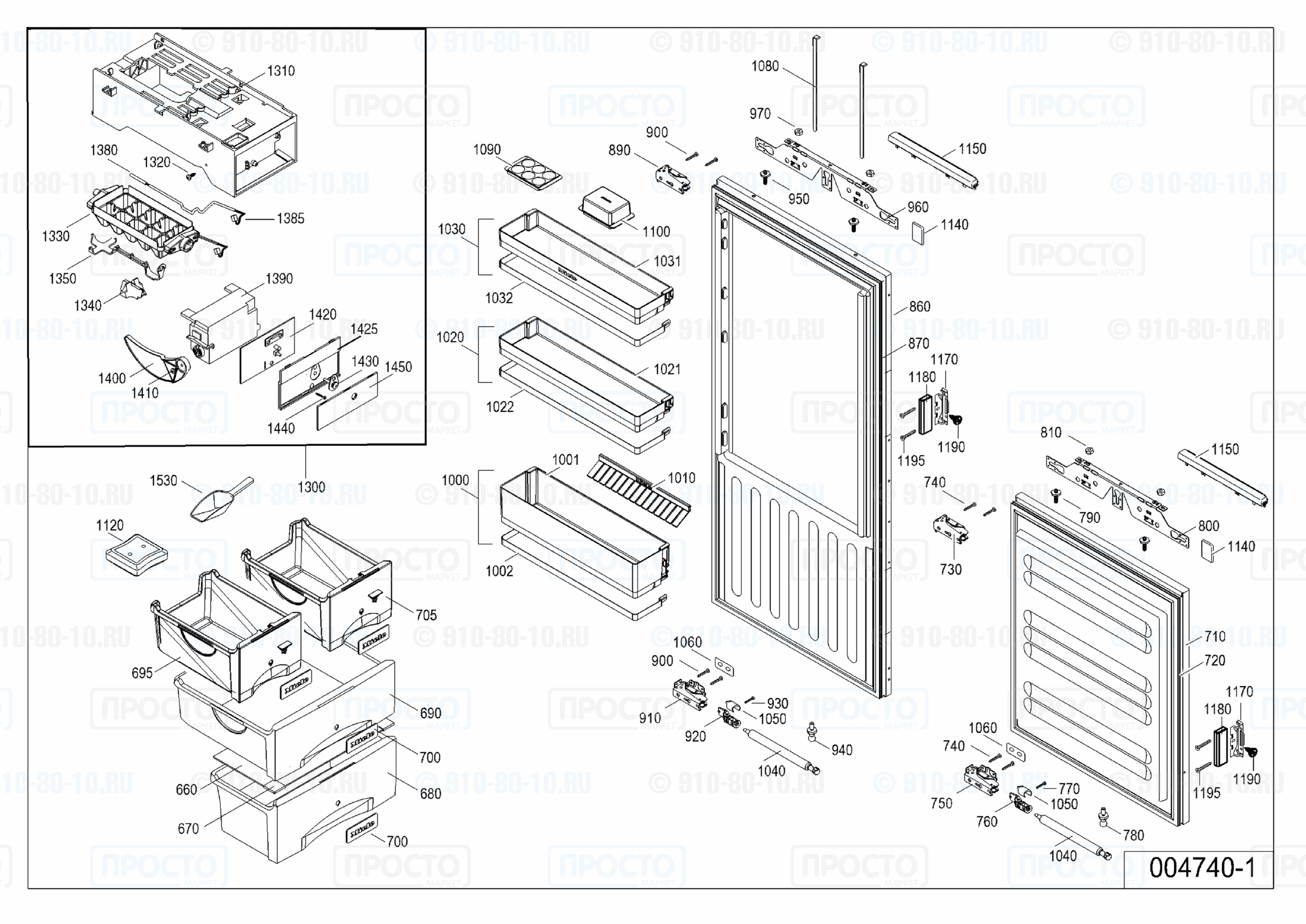 Взрыв-схема холодильника Liebherr ICN 3366-20E