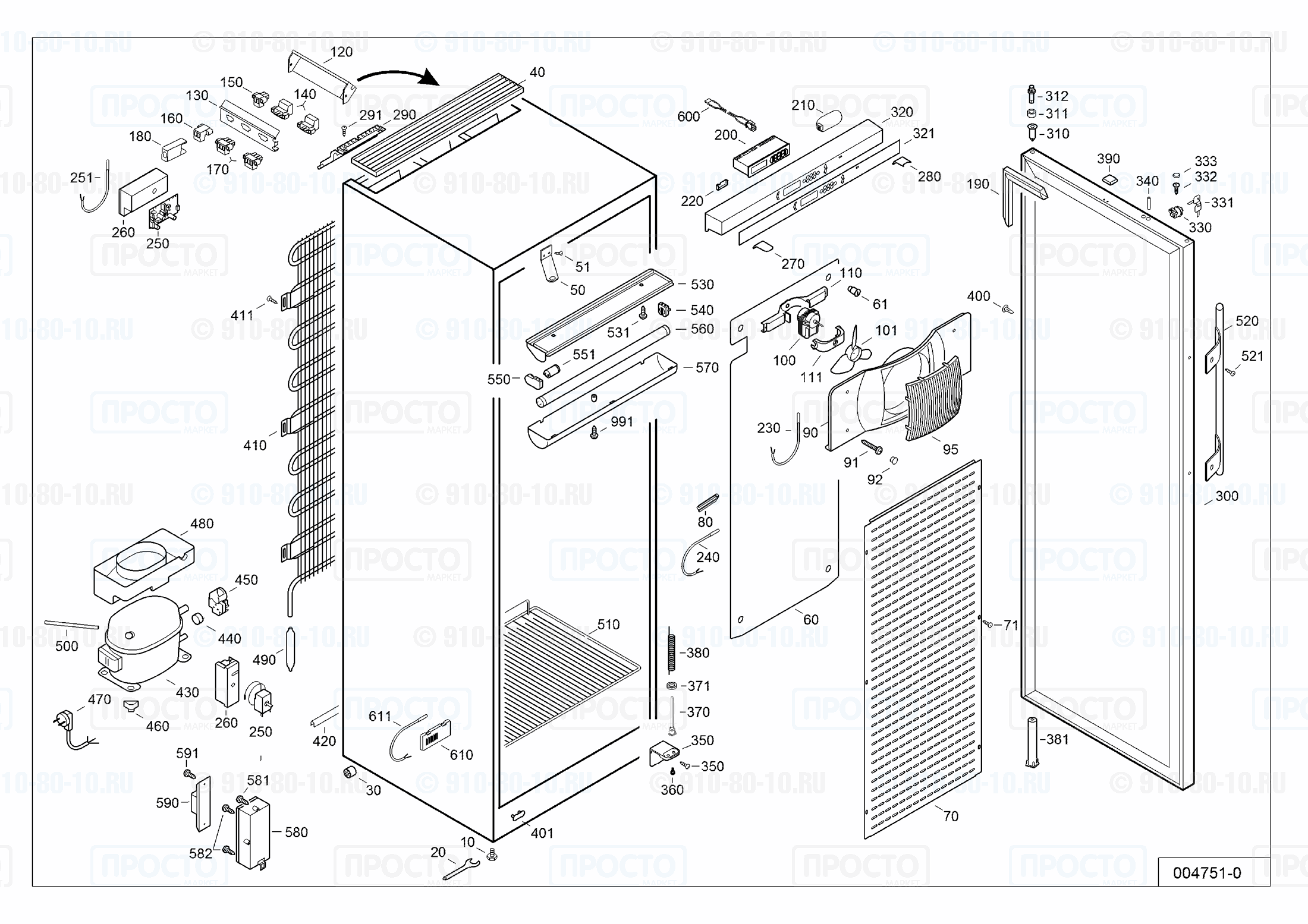 Взрыв-схема запчастей холодильника Liebherr MKv 3912-20B