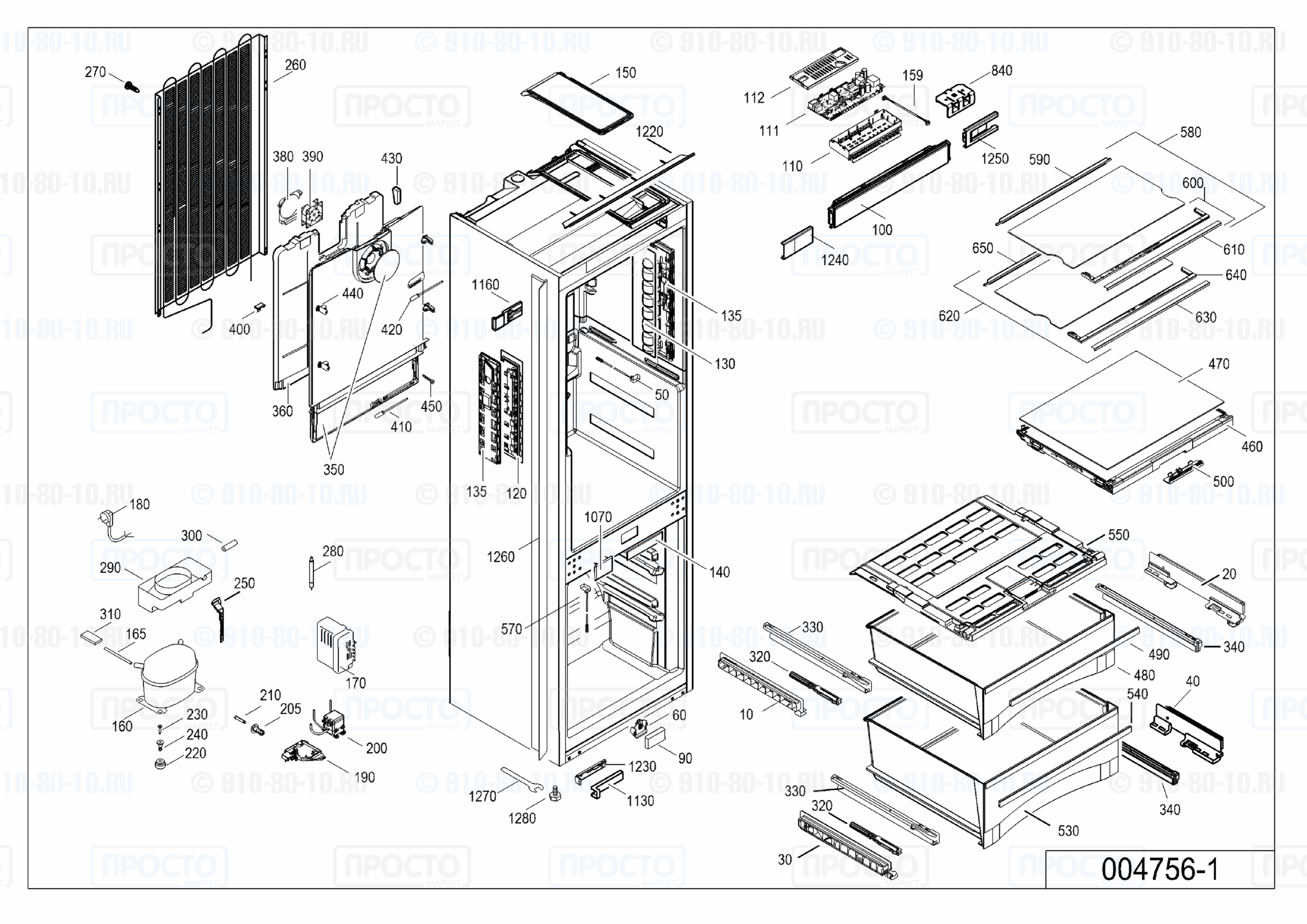 Взрыв-схема холодильника Liebherr ICBP 3256-20C