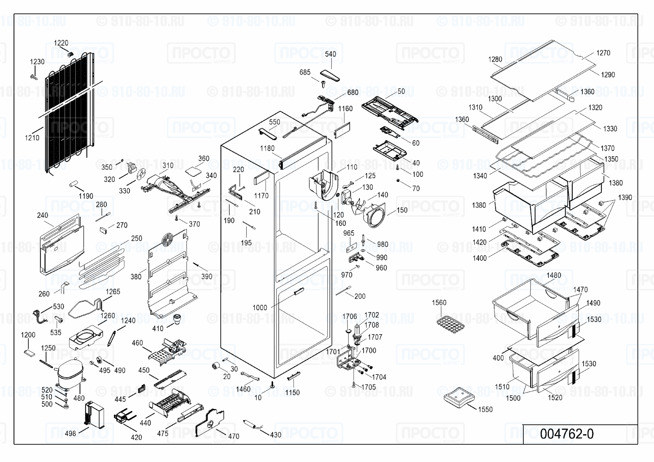 Взрыв-схема запчастей холодильника Liebherr CN 4056-11