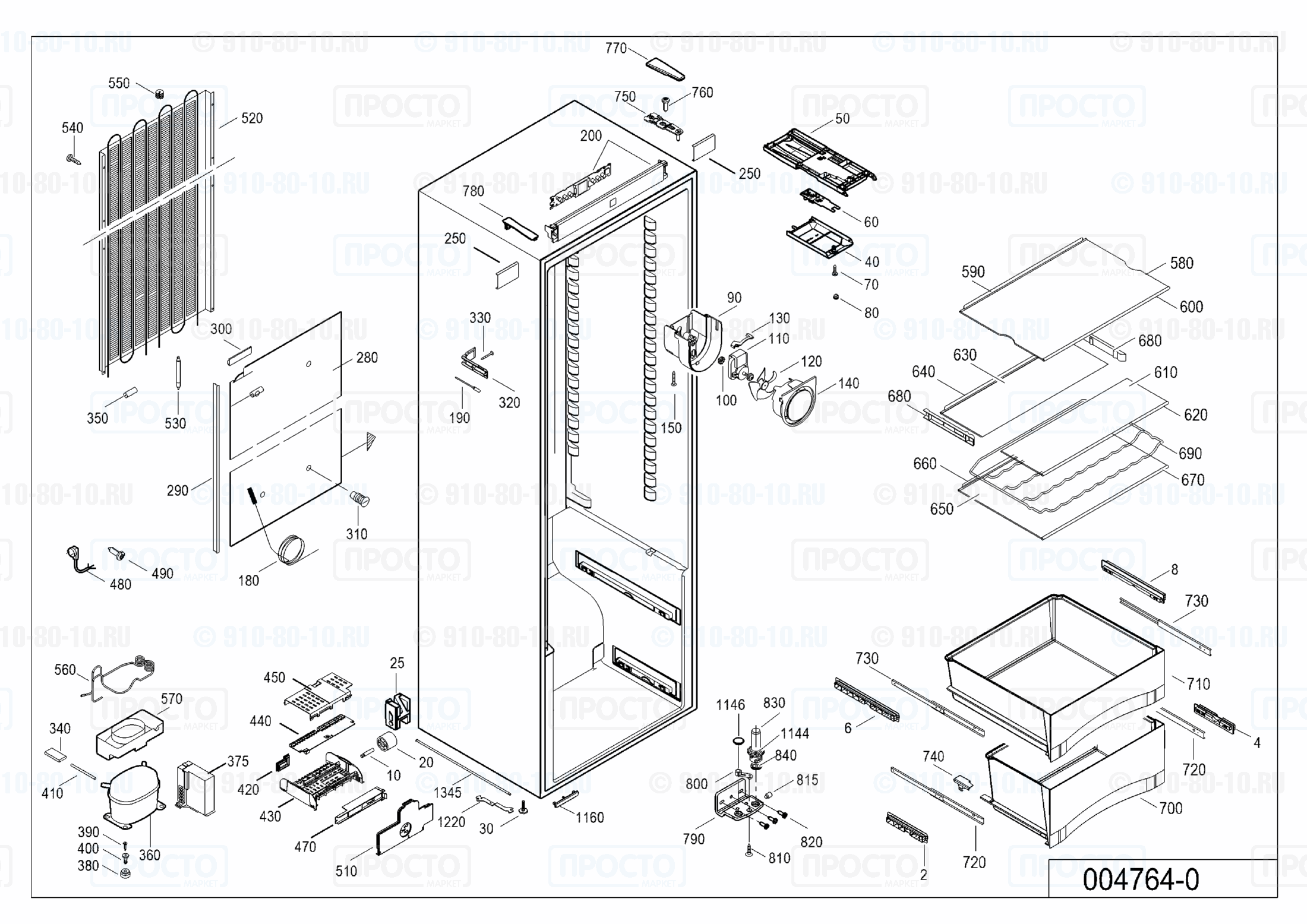 Взрыв-схема холодильника Liebherr SK 4210-14B