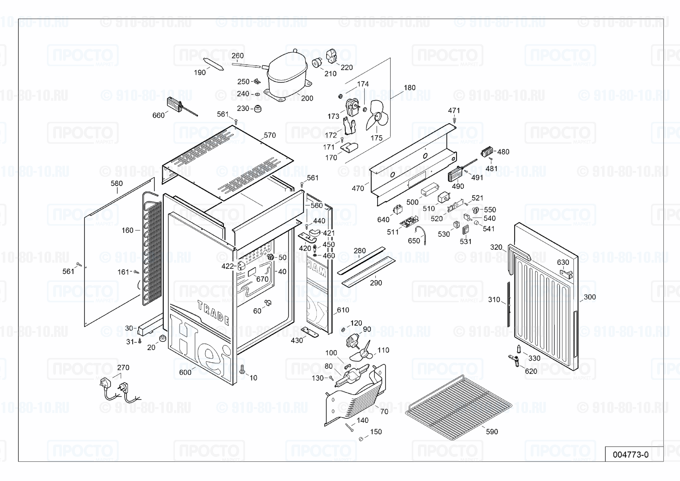 Взрыв-схема запчастей холодильника Liebherr FKv 1000-20D