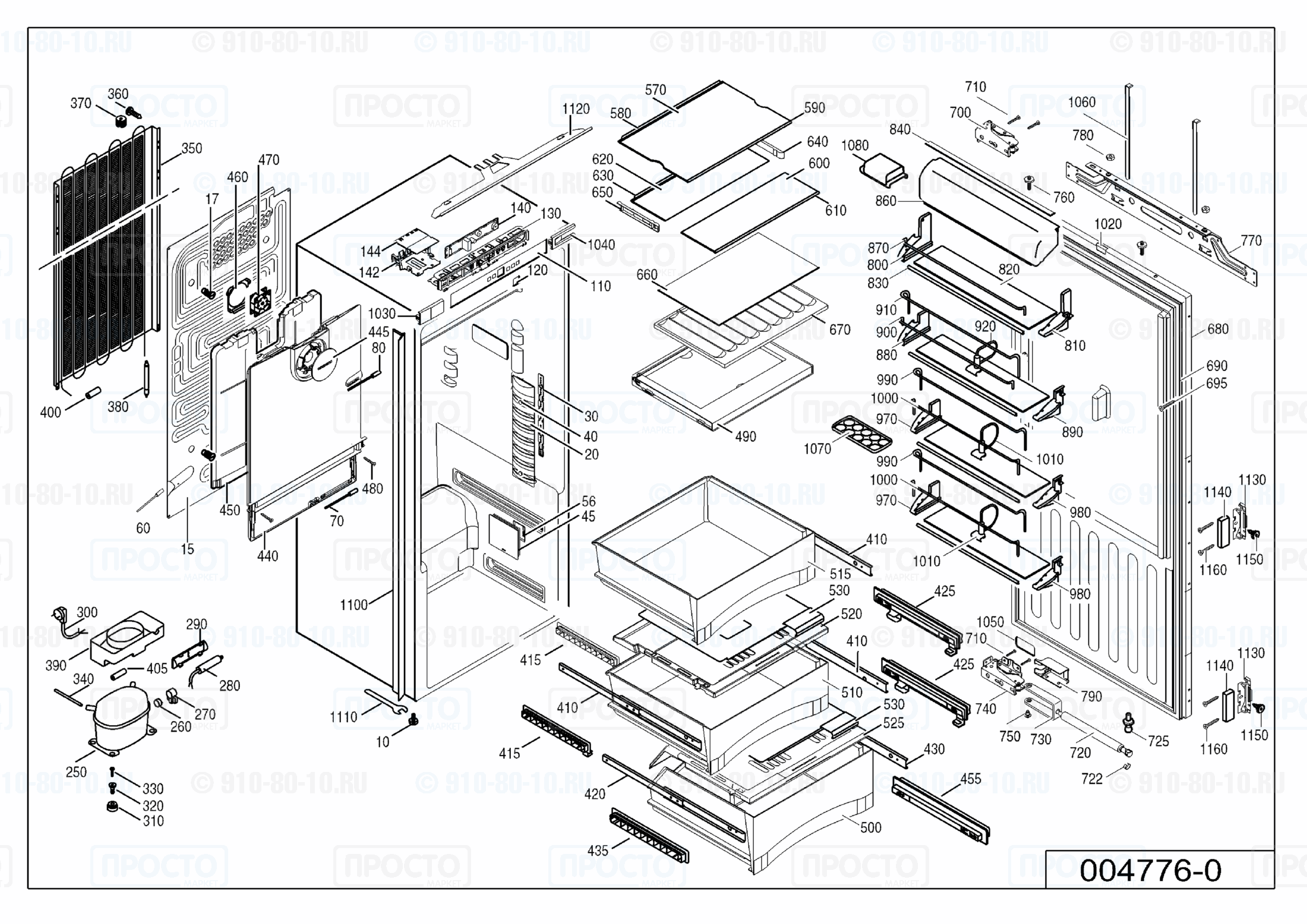 Взрыв-схема запчастей холодильника Liebherr IKB 3650-20