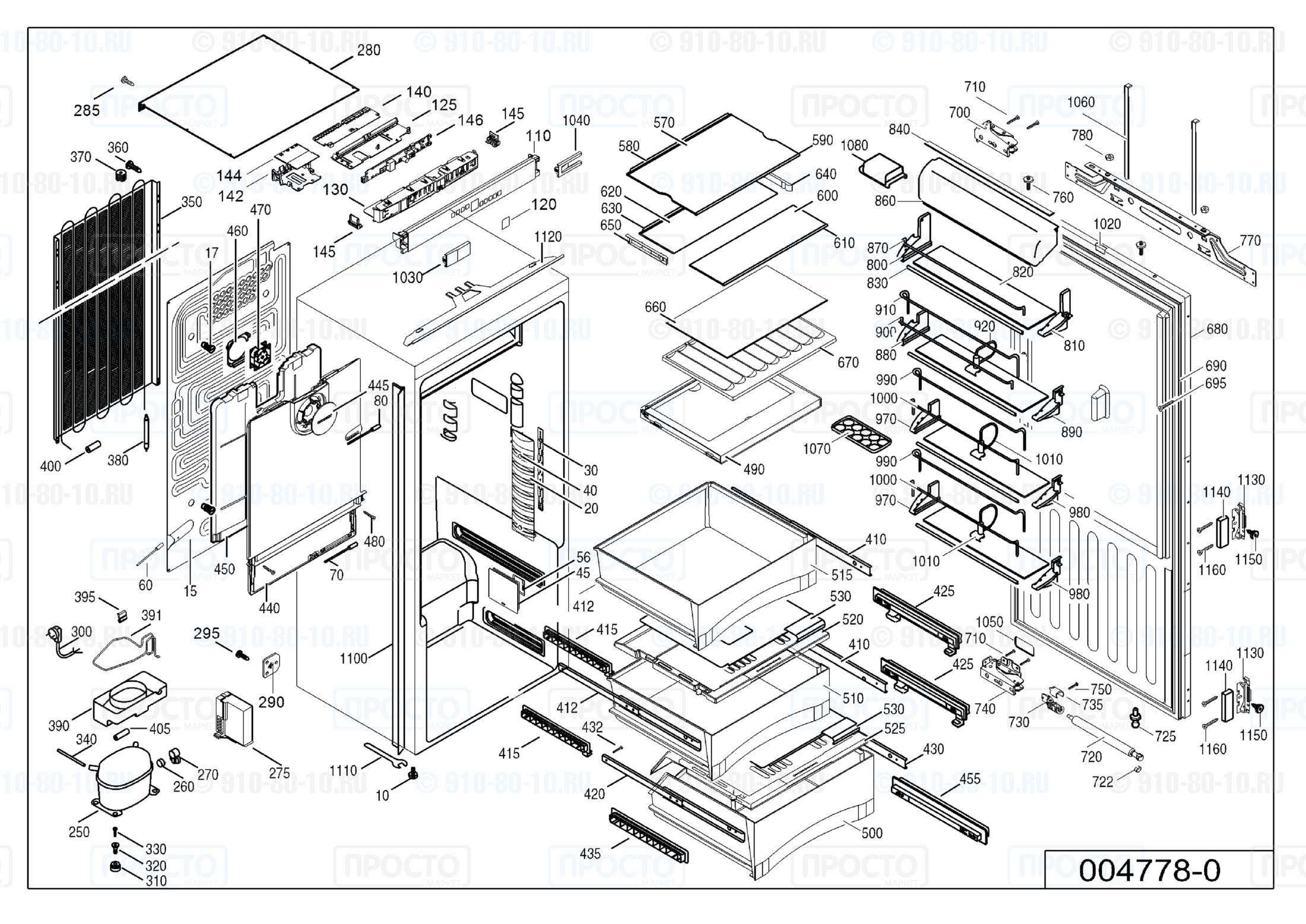 Взрыв-схема запчастей холодильника Liebherr IKB 3650-10