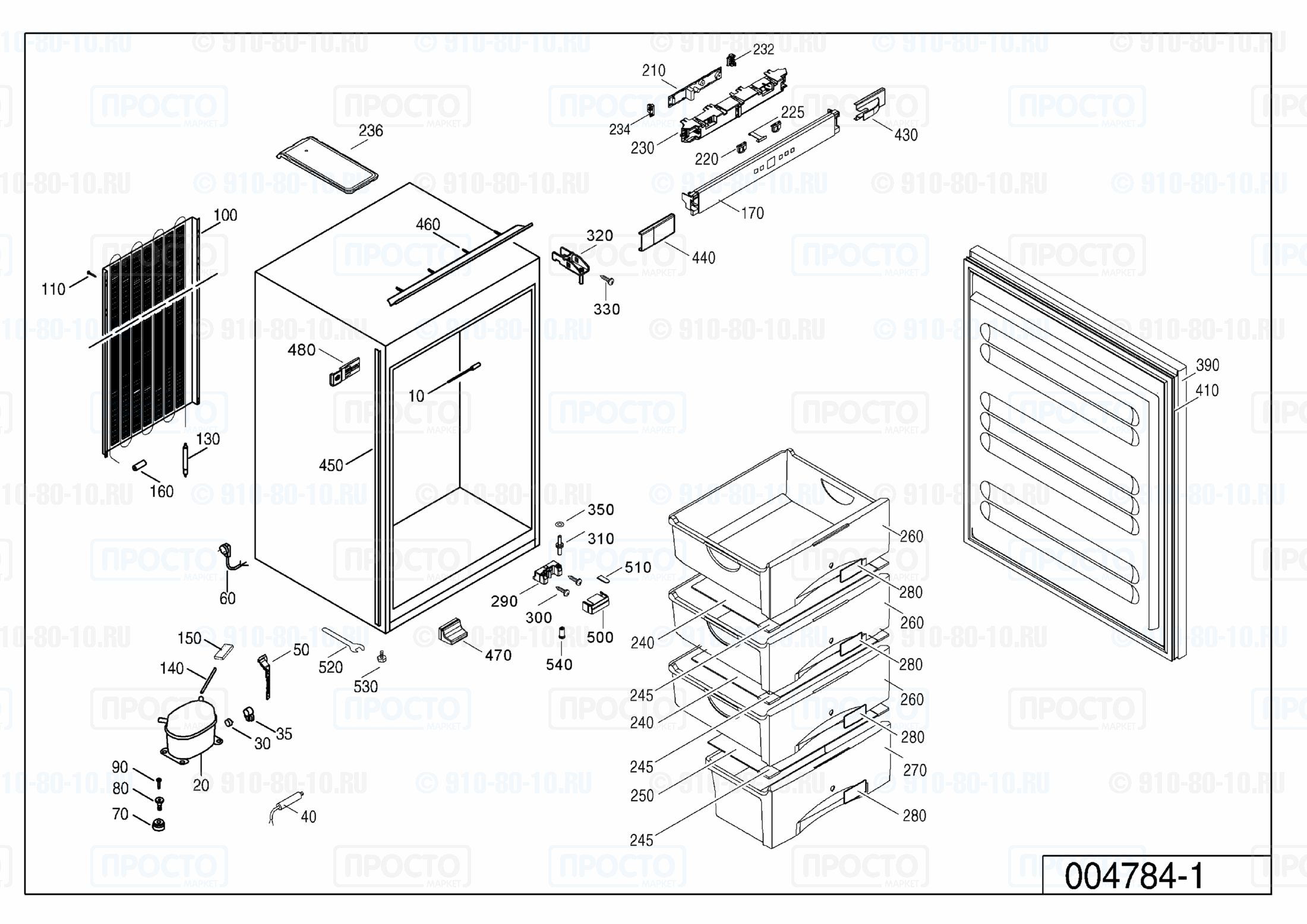 Взрыв-схема запчастей холодильника Liebherr IGS 1614-20D